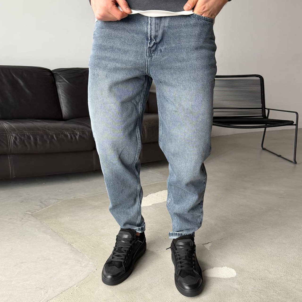 Джинси Mom сірі 3111-1