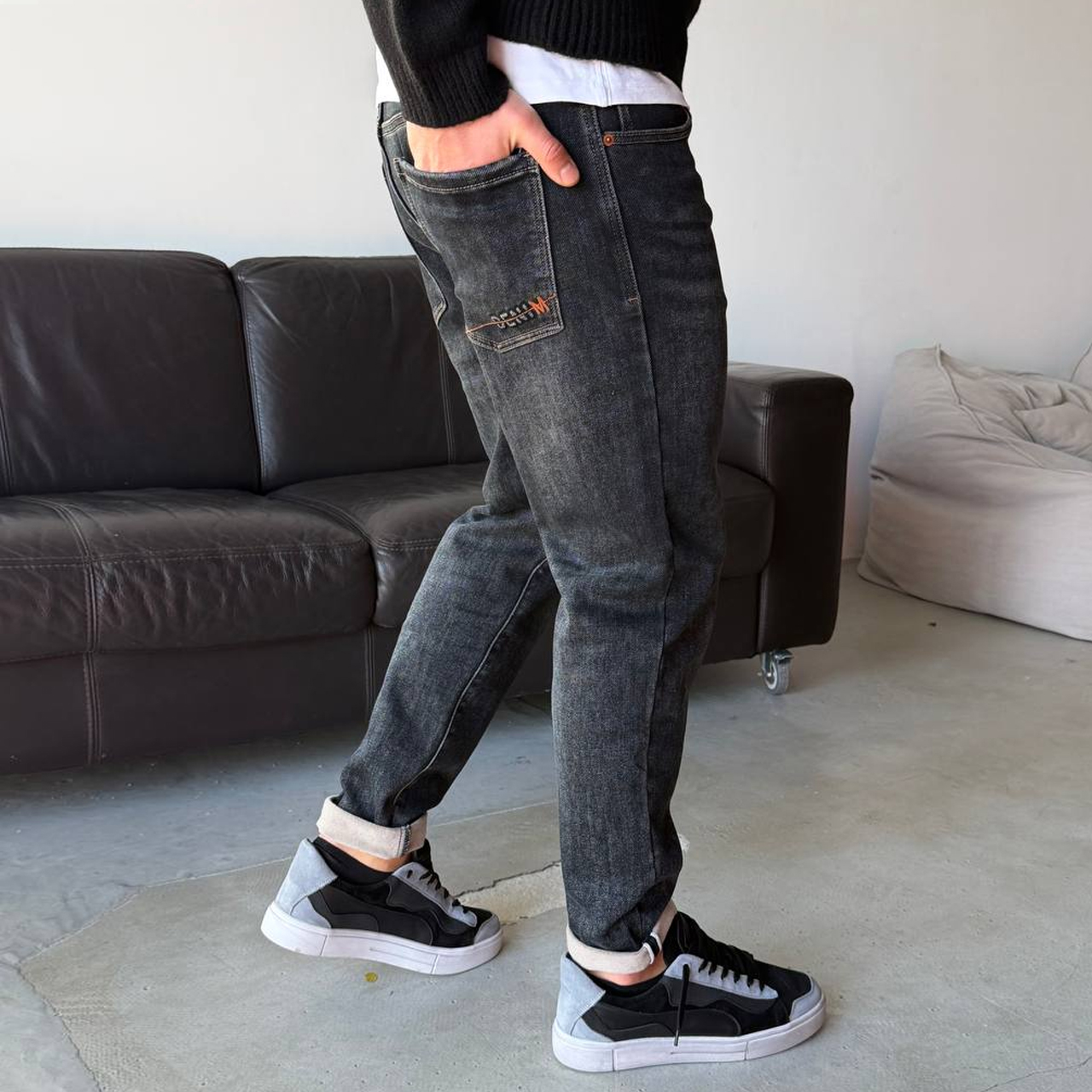 Джинси сині з потертостями 3112