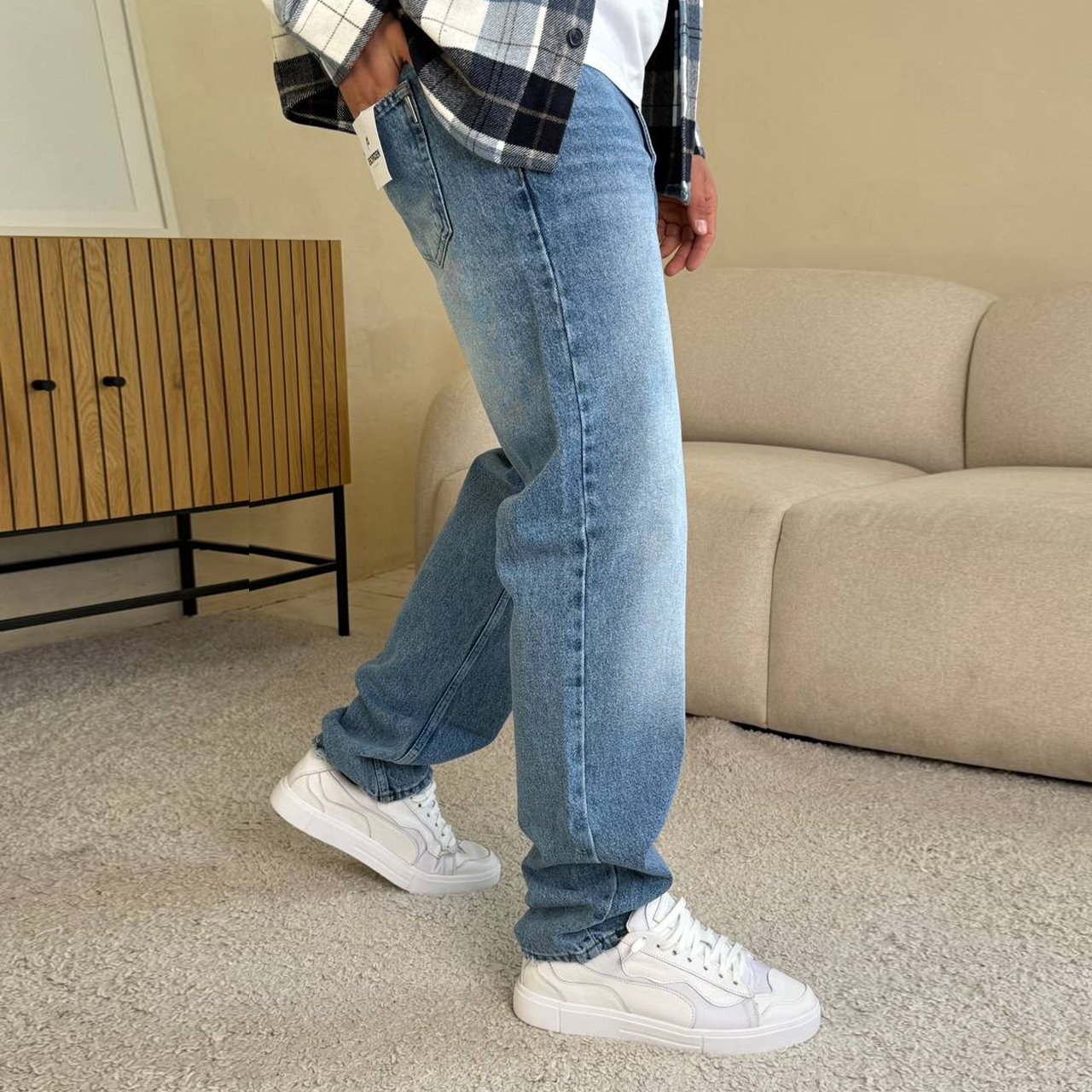 Джинси Baggy сині з потертістю 2091-1