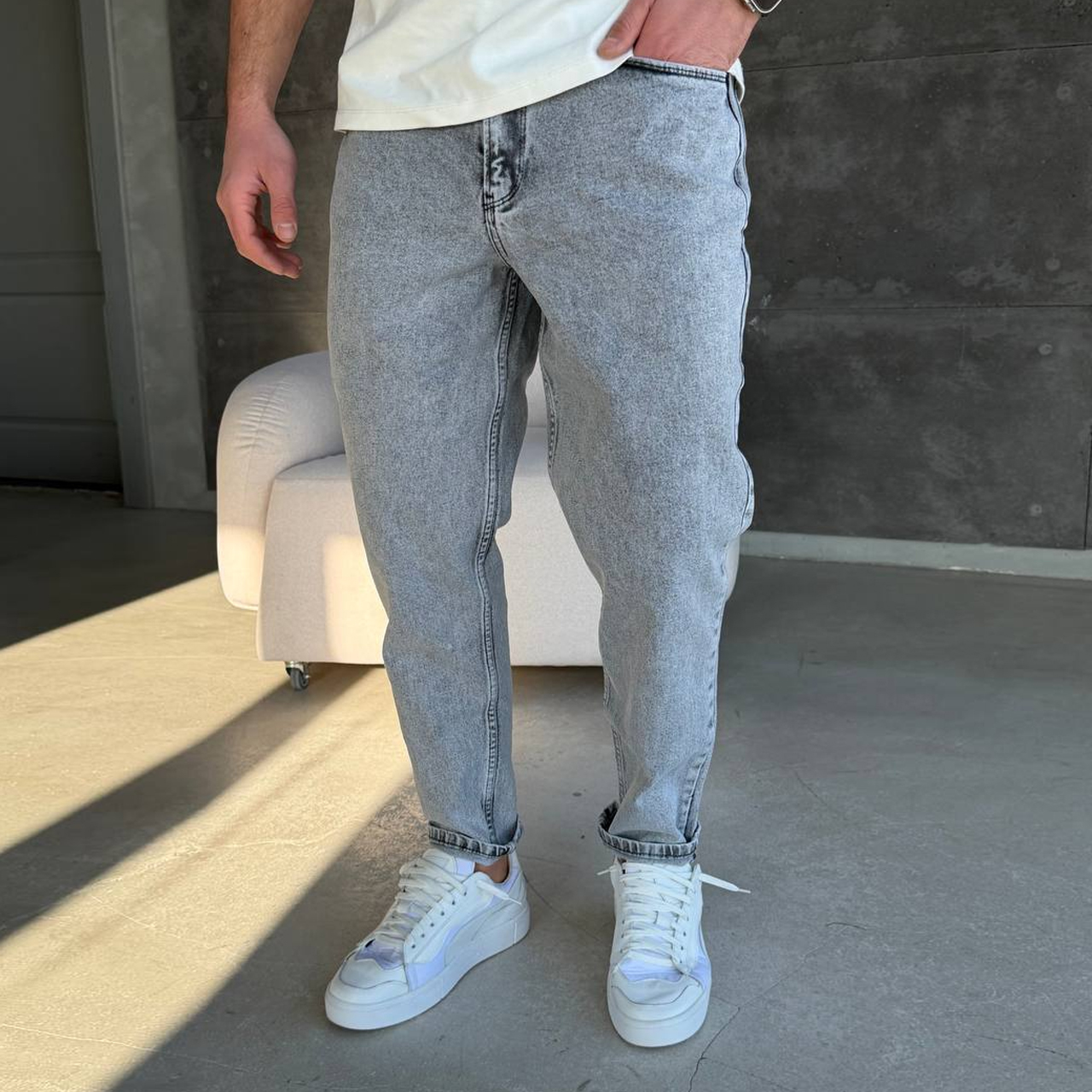 Джинси Mom світло-сірі  3168