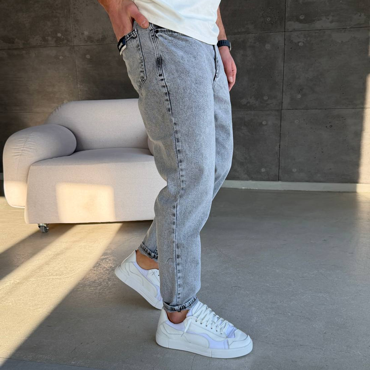 Джинси Mom світло-сірі  3168