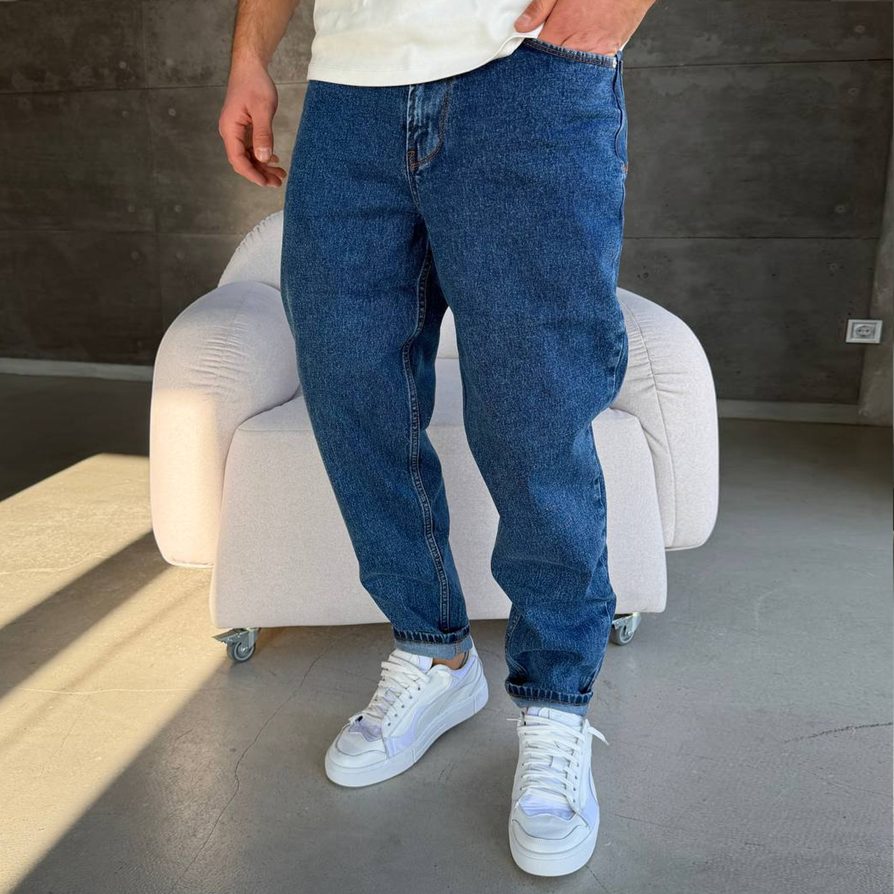 Джинси Mom сині 3078-1