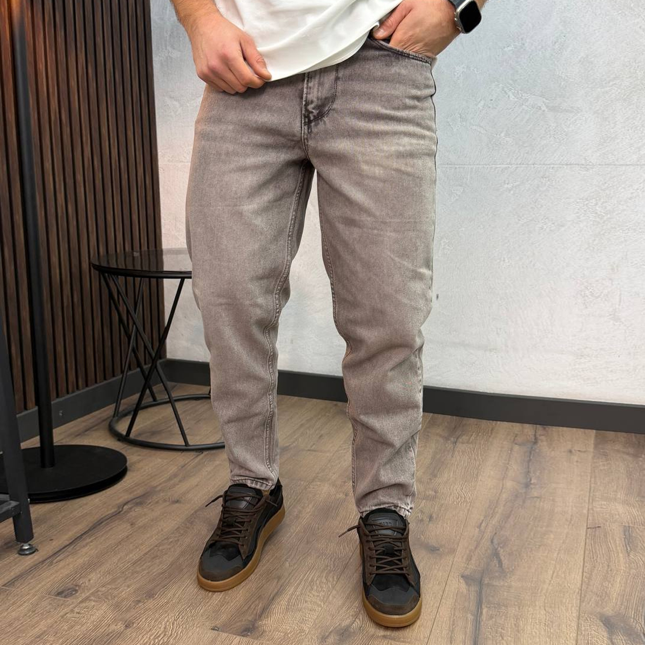 Джинси Mom сіро-коричневі 2805