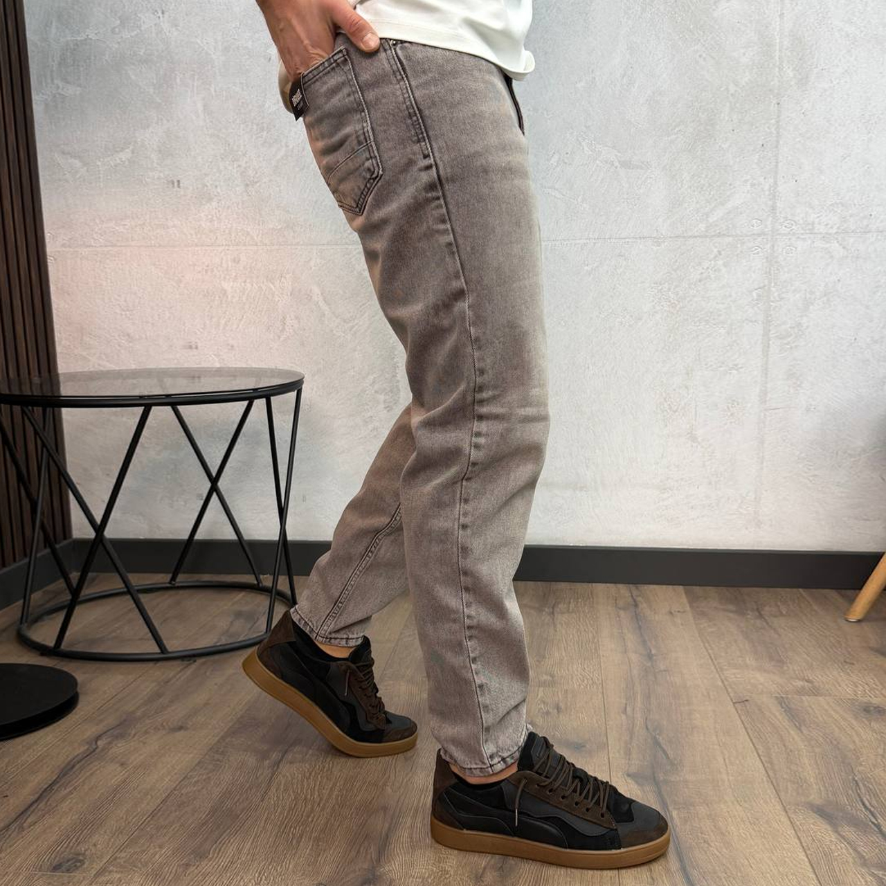 Джинси Mom сіро-коричневі 2805