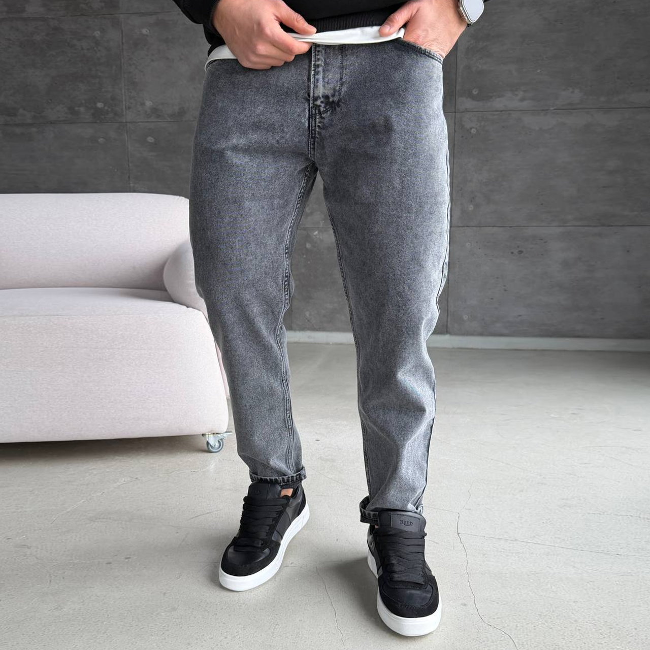 Джинси Mom сірі 3048-2