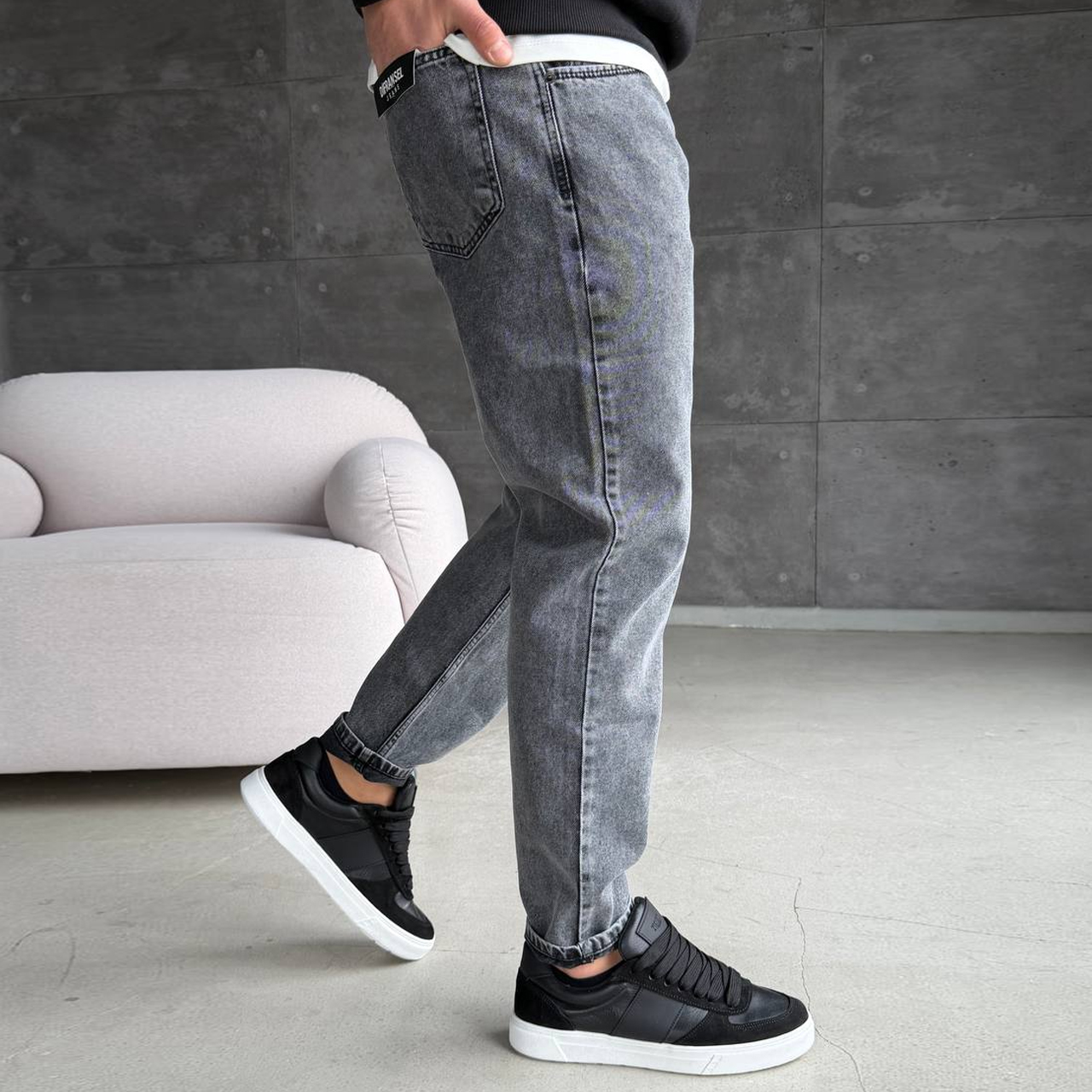 Джинси Mom сірі 3048-2