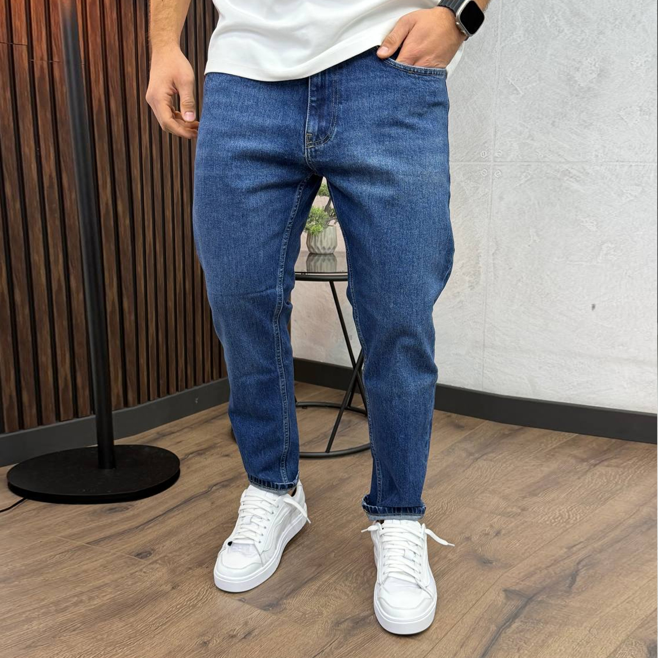 Джинси Slim Mom сині з потертостями 5900-28