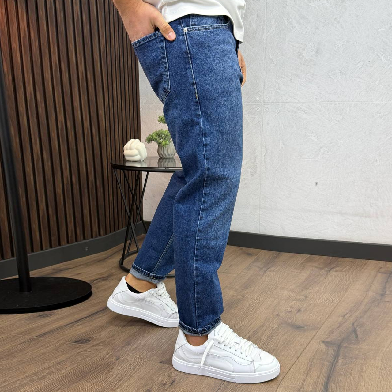 Джинси Slim Mom сині з потертостями 5900-28