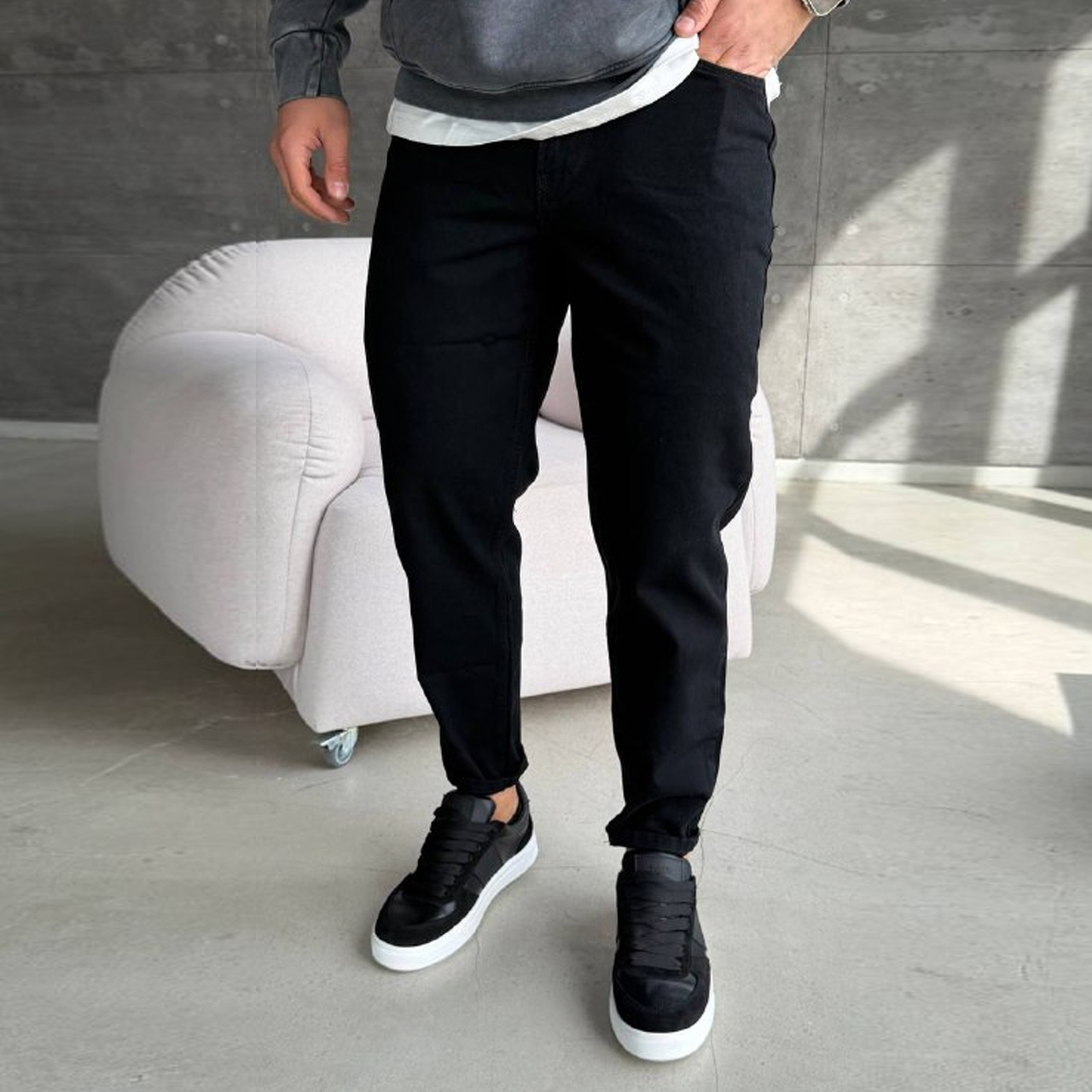 Джинси Mom чорні 8