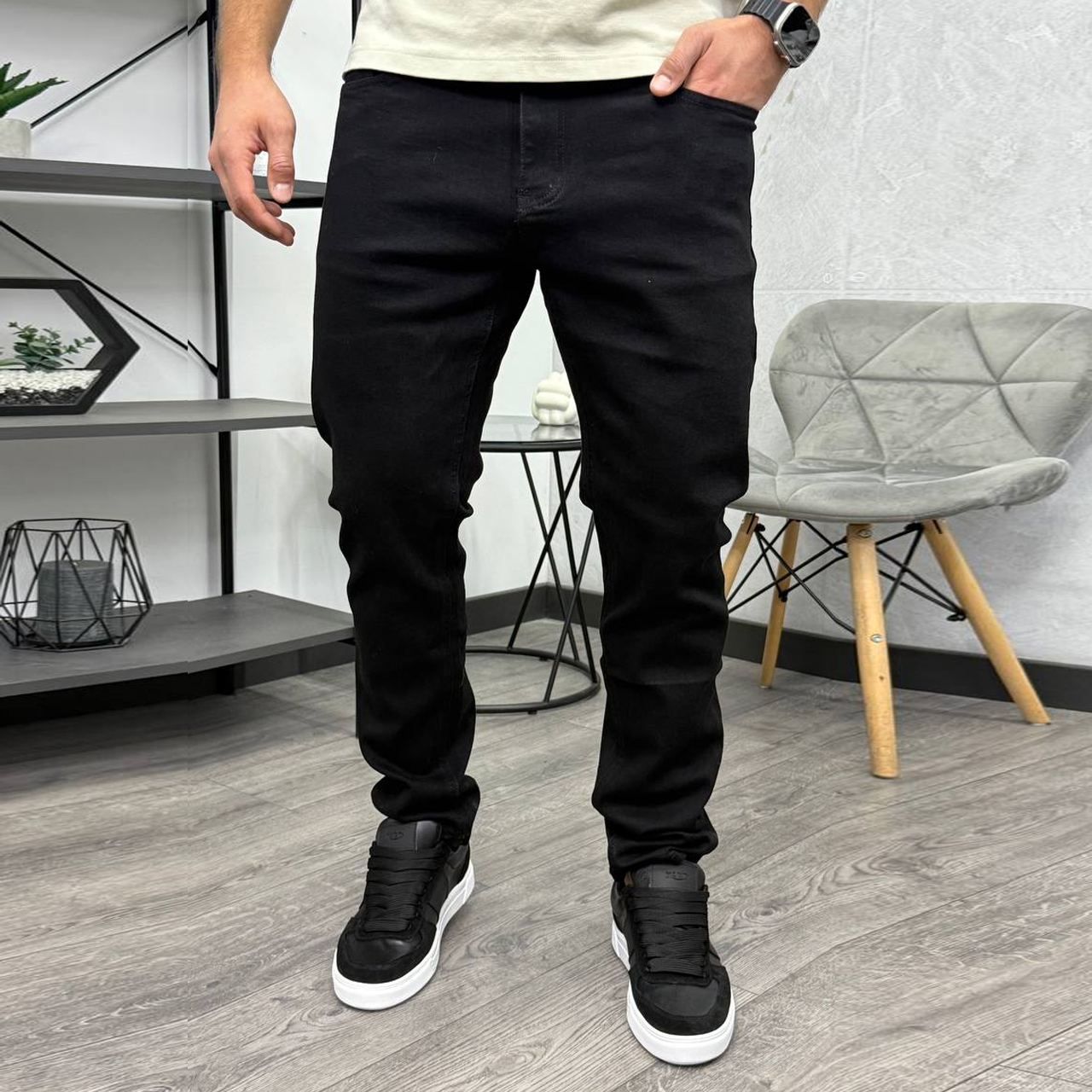 Джинси Slim Mom чорні 703