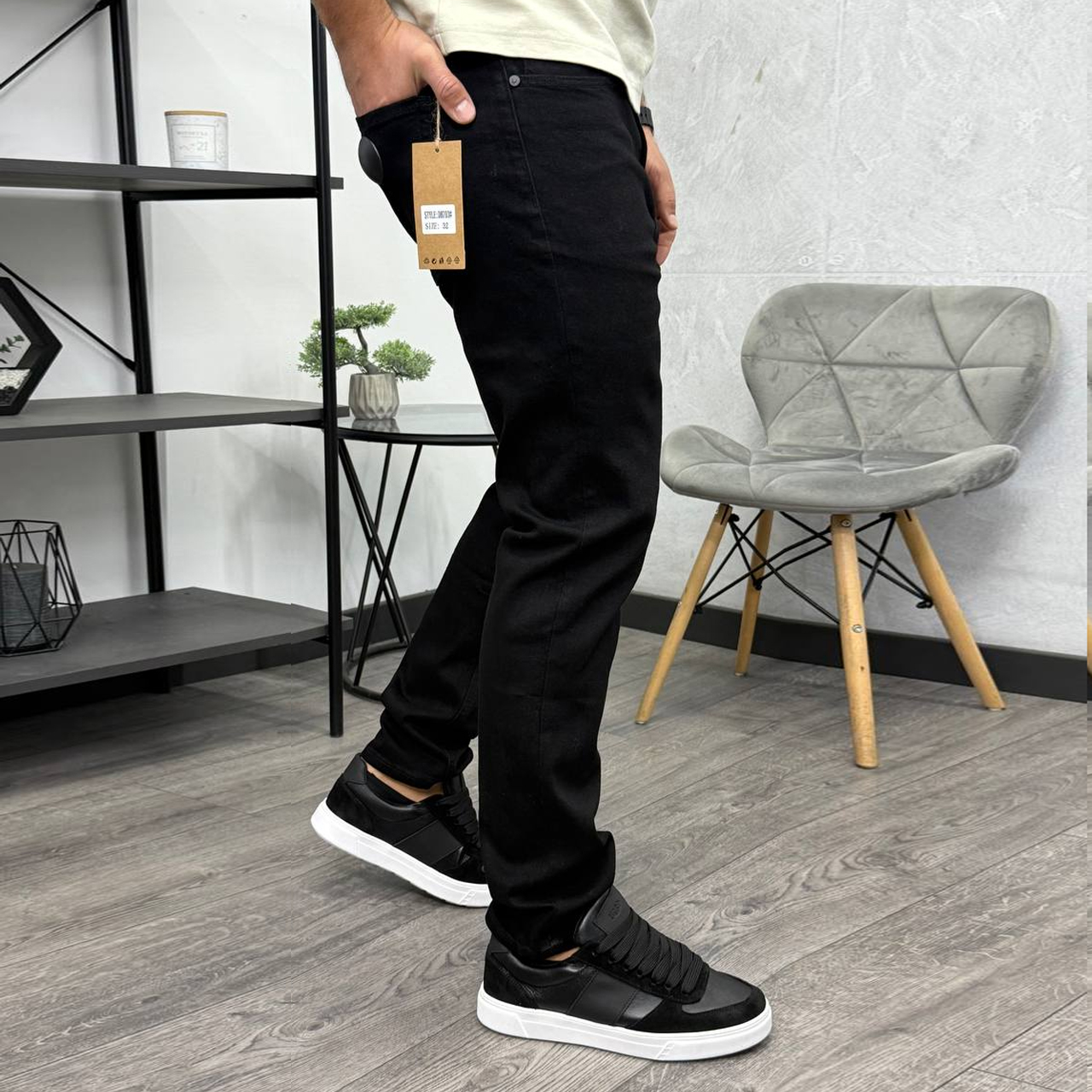 Джинси Slim Mom чорні 703