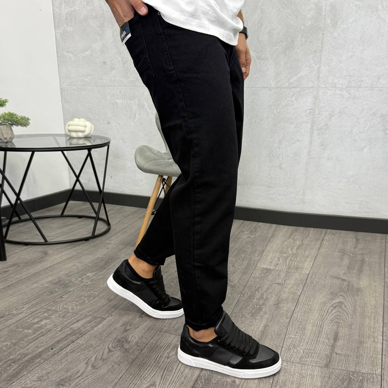 Джинси Slim Mom чорні 2996