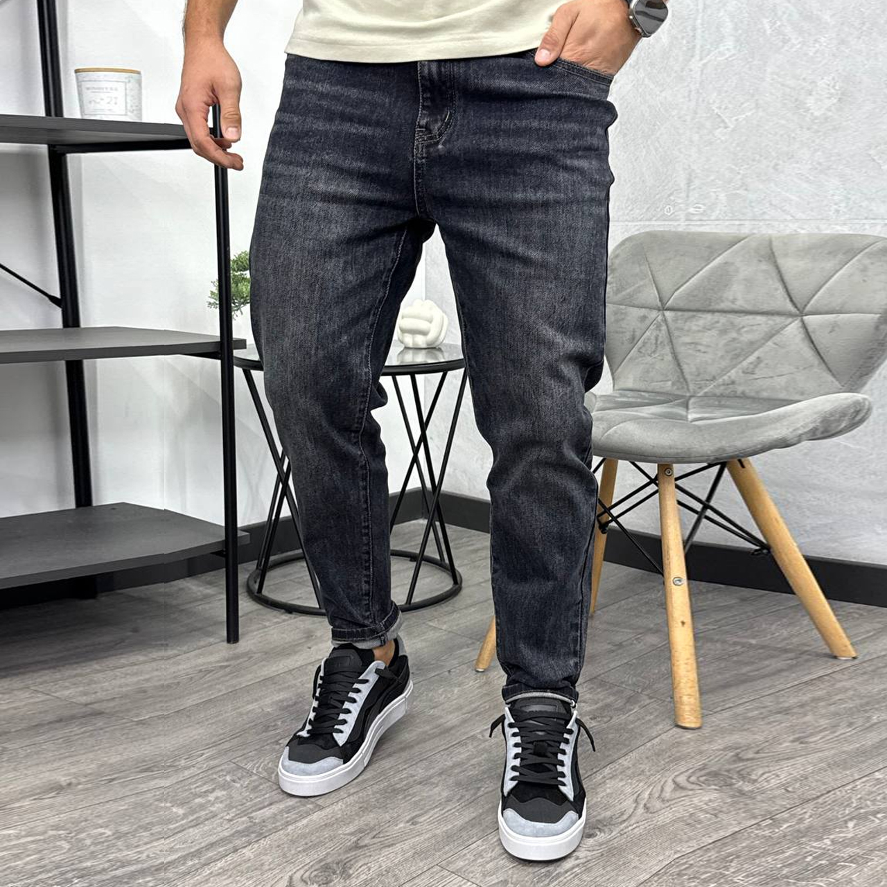 Джинси Slim Mom сині з потертостями 10