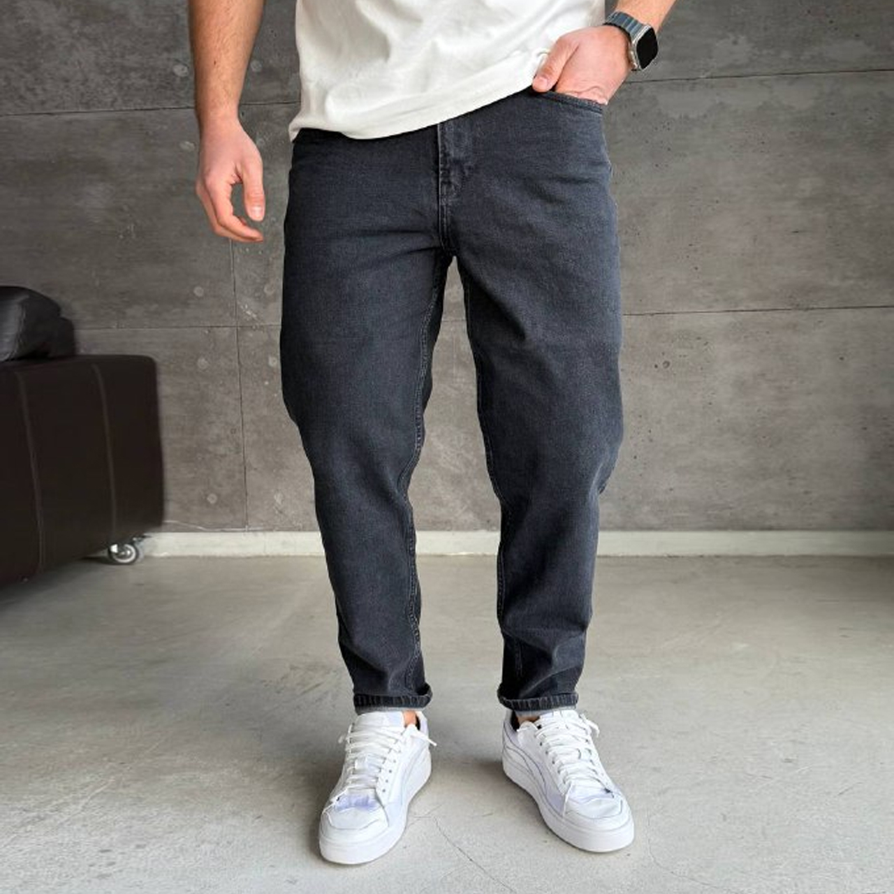   Джинси Mom сірі 3196