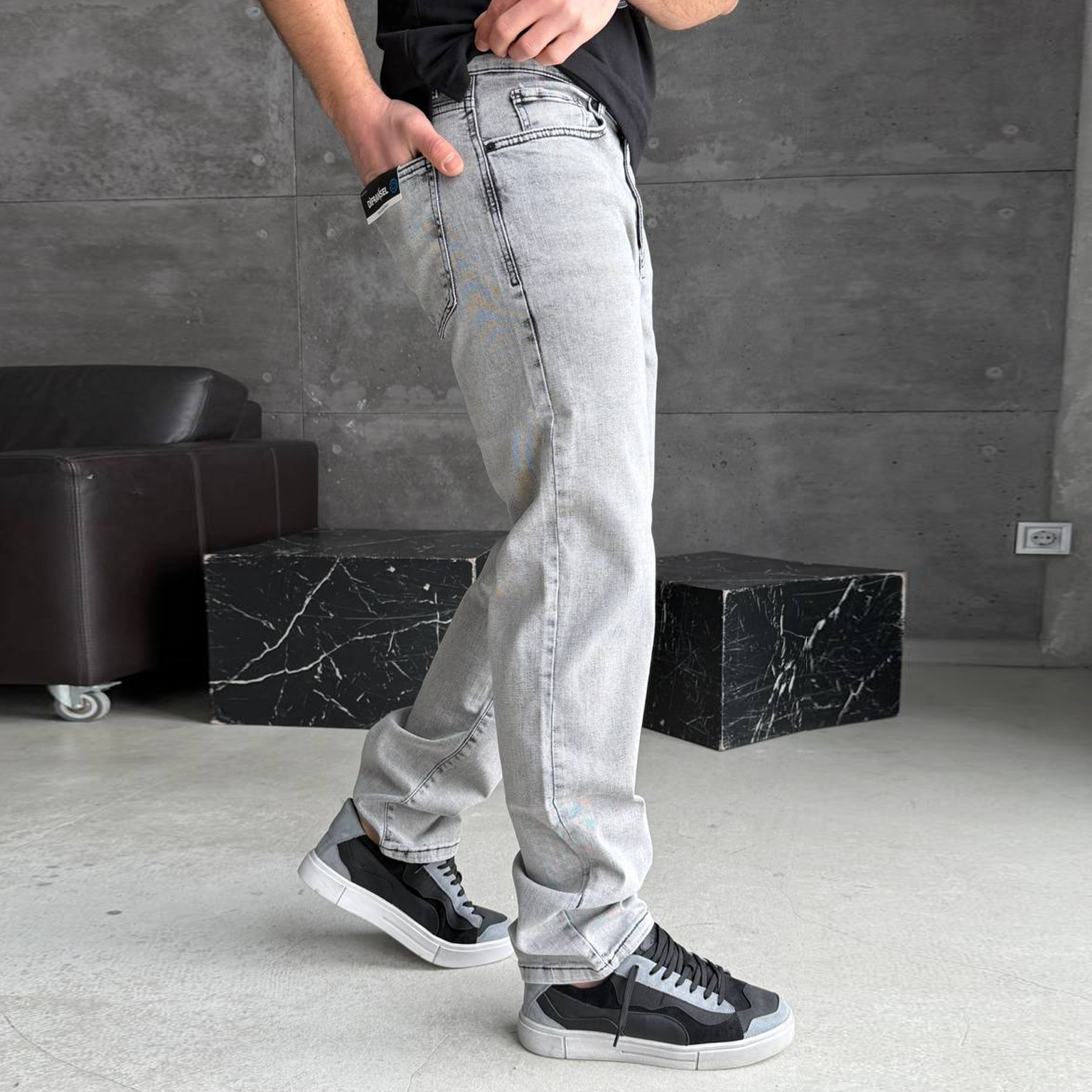 Джинси прямі світло-сірі 3131-32