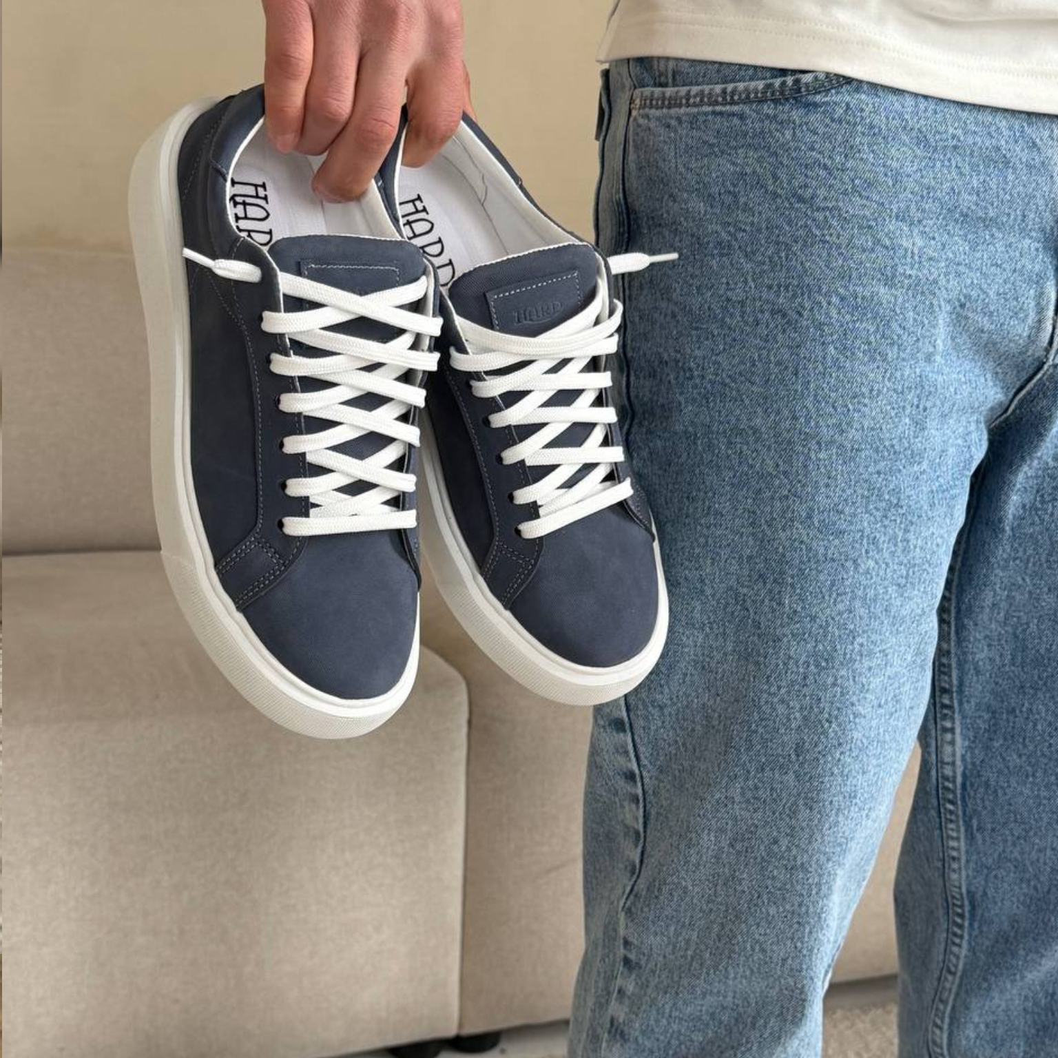 Кеди HARD Laco нубук джинс 2604-3