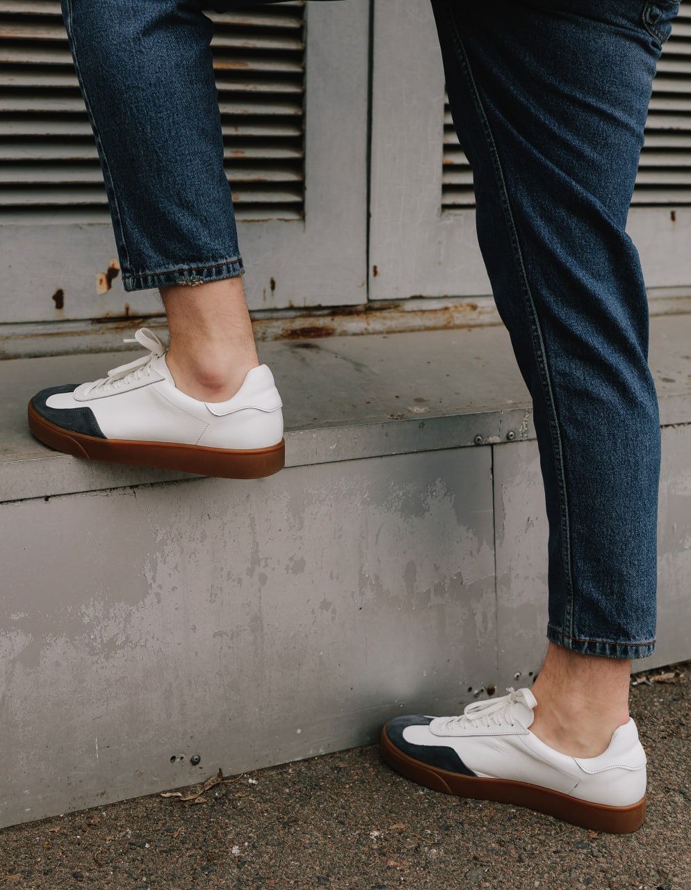 Кросівки HARD шкіра та замш, білі 183-1