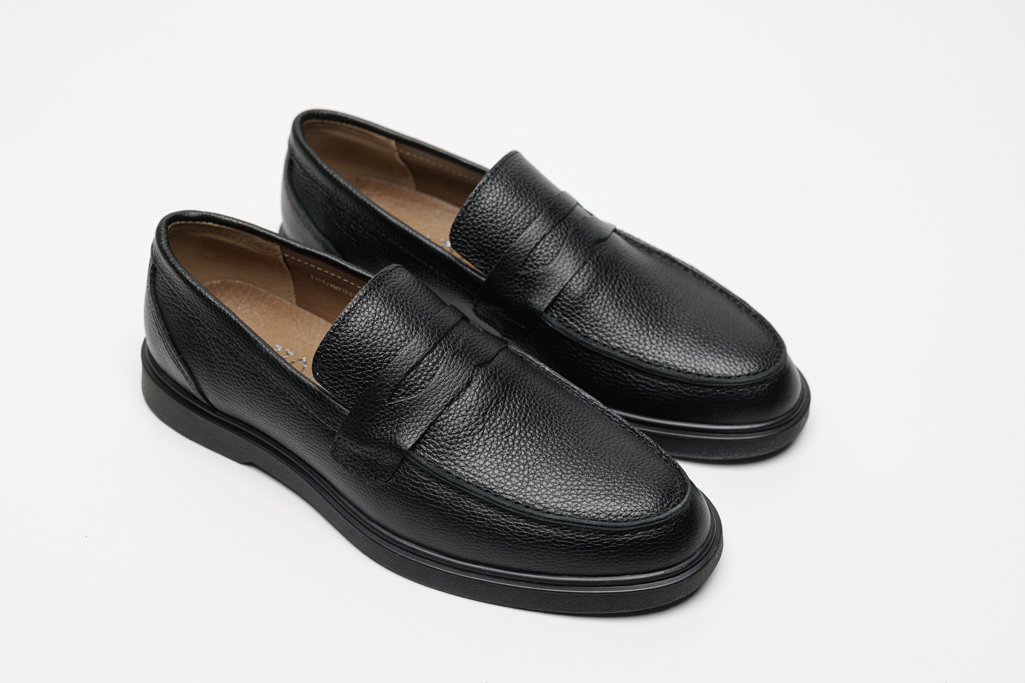 Лофери HARD чорні шкіра 785-6