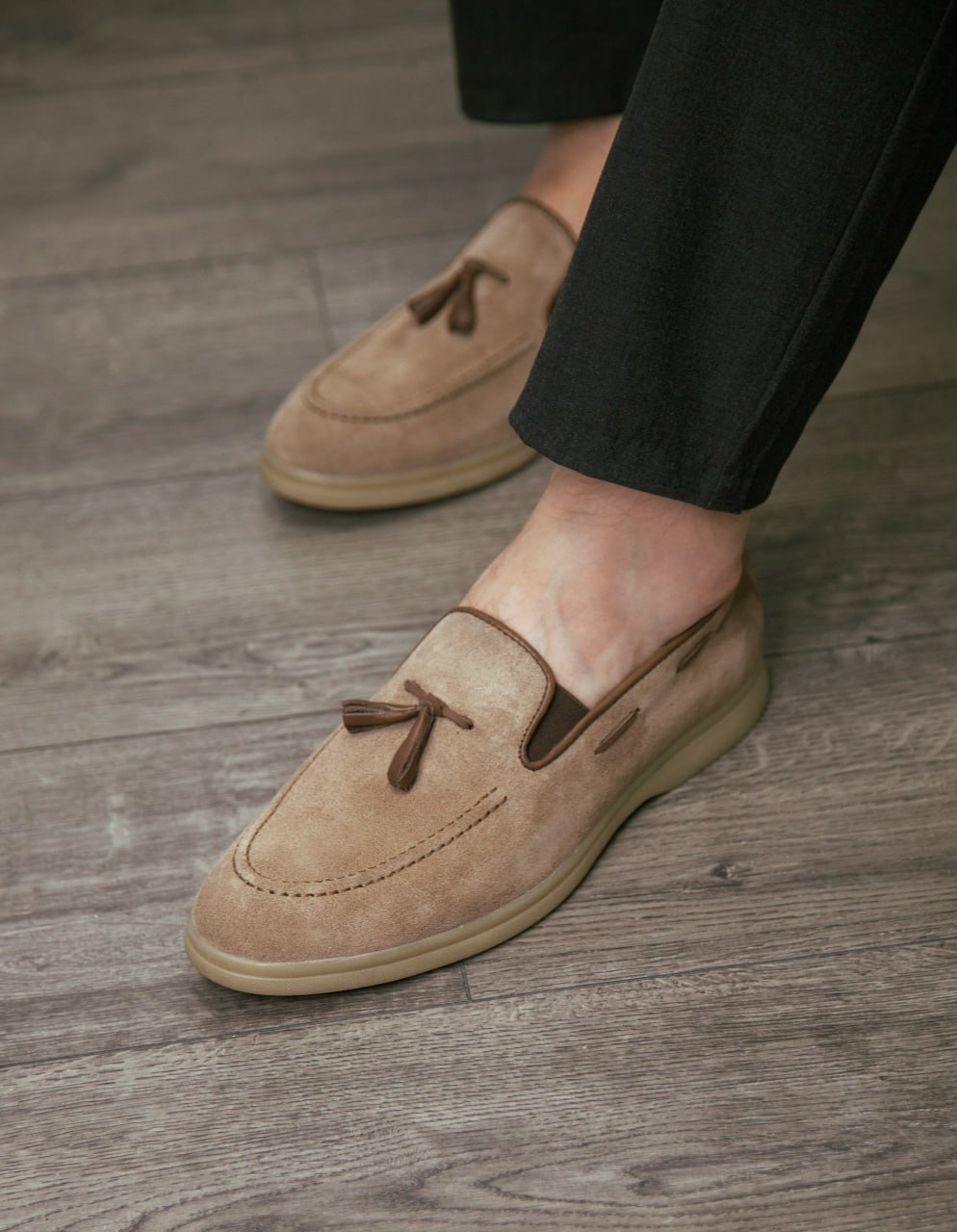 Лофери HARD бежеві замша 2010-1