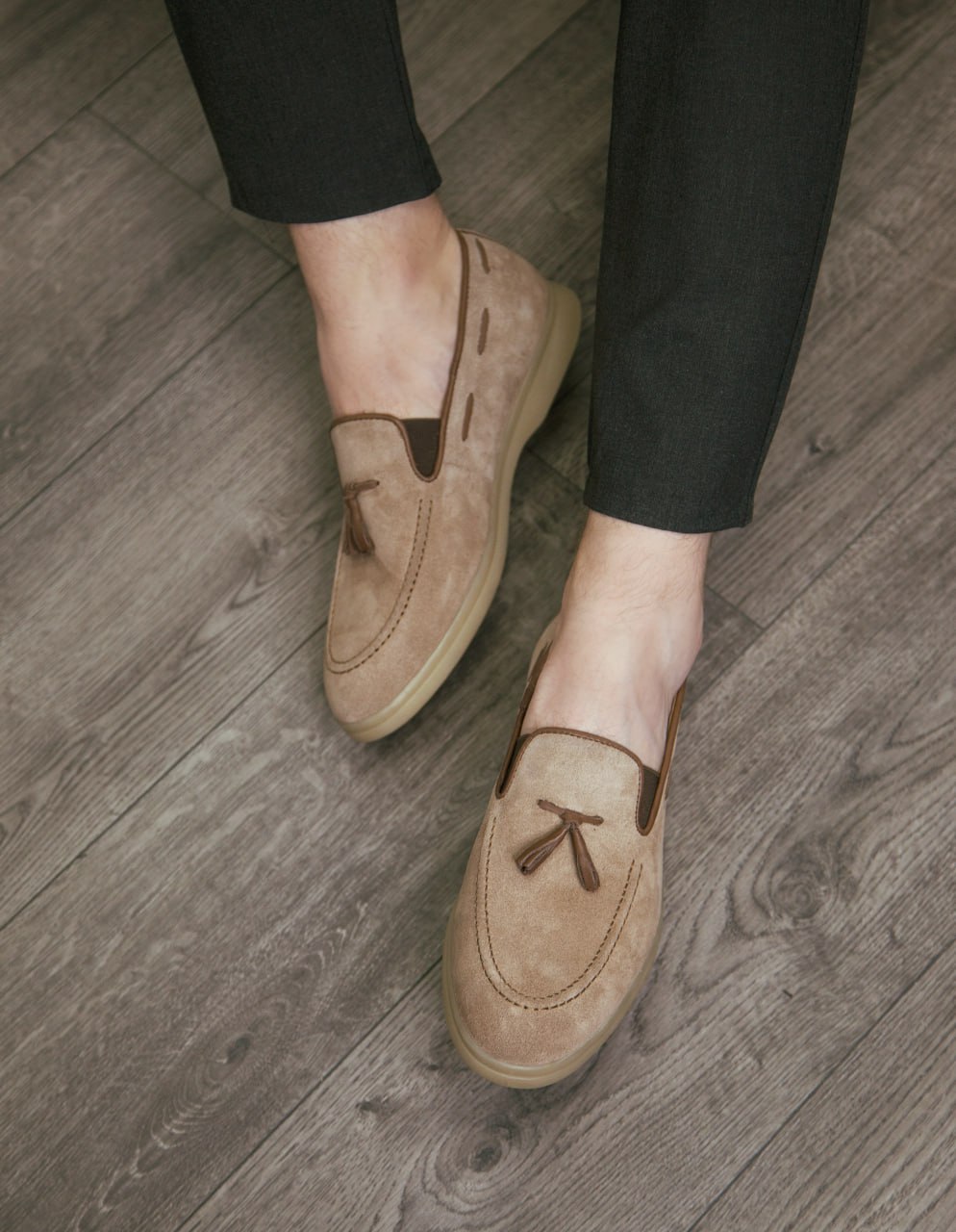 Лофери HARD бежеві замша 2010-1