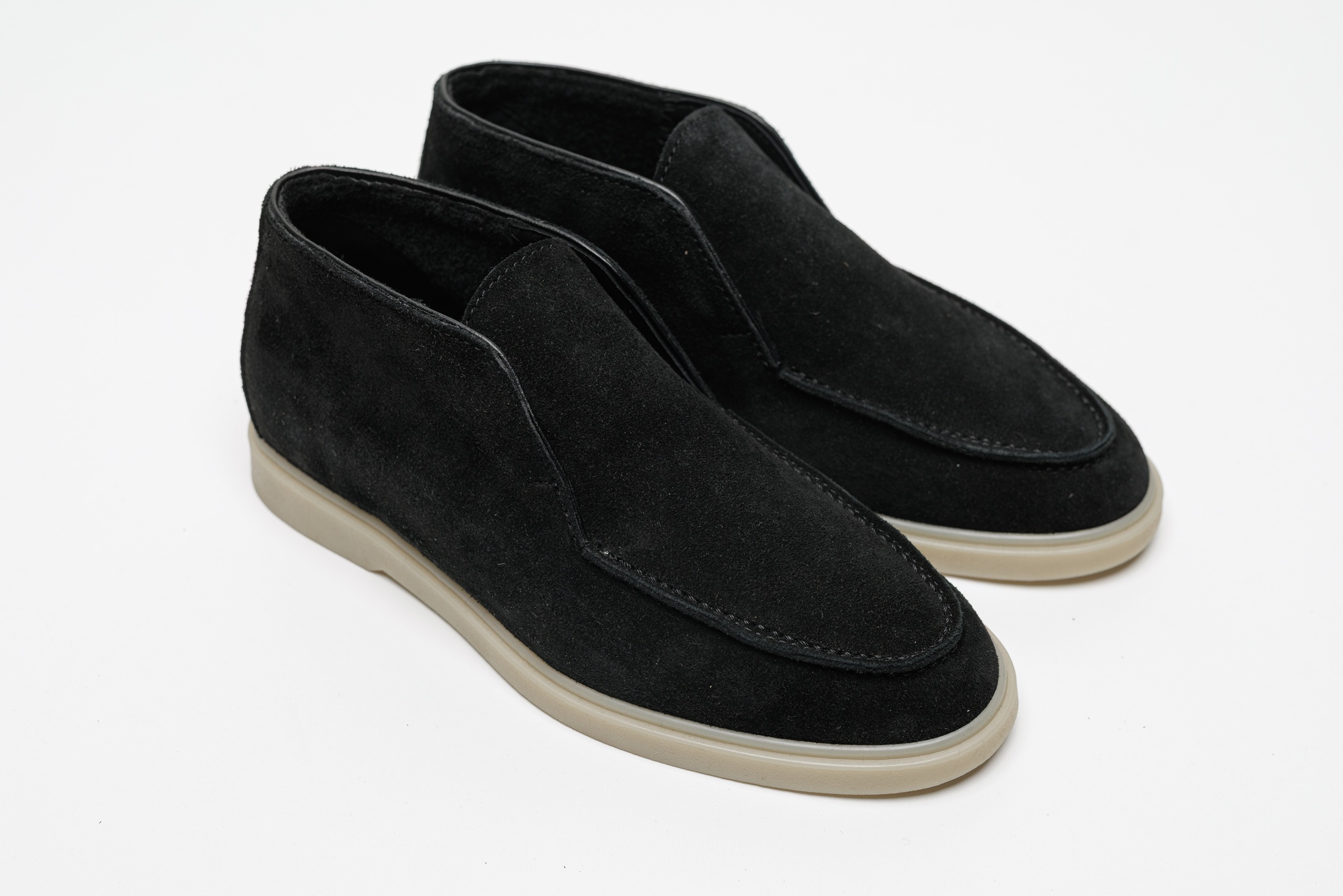 Лофери HARD високі чорні замша фліс 2011з-2