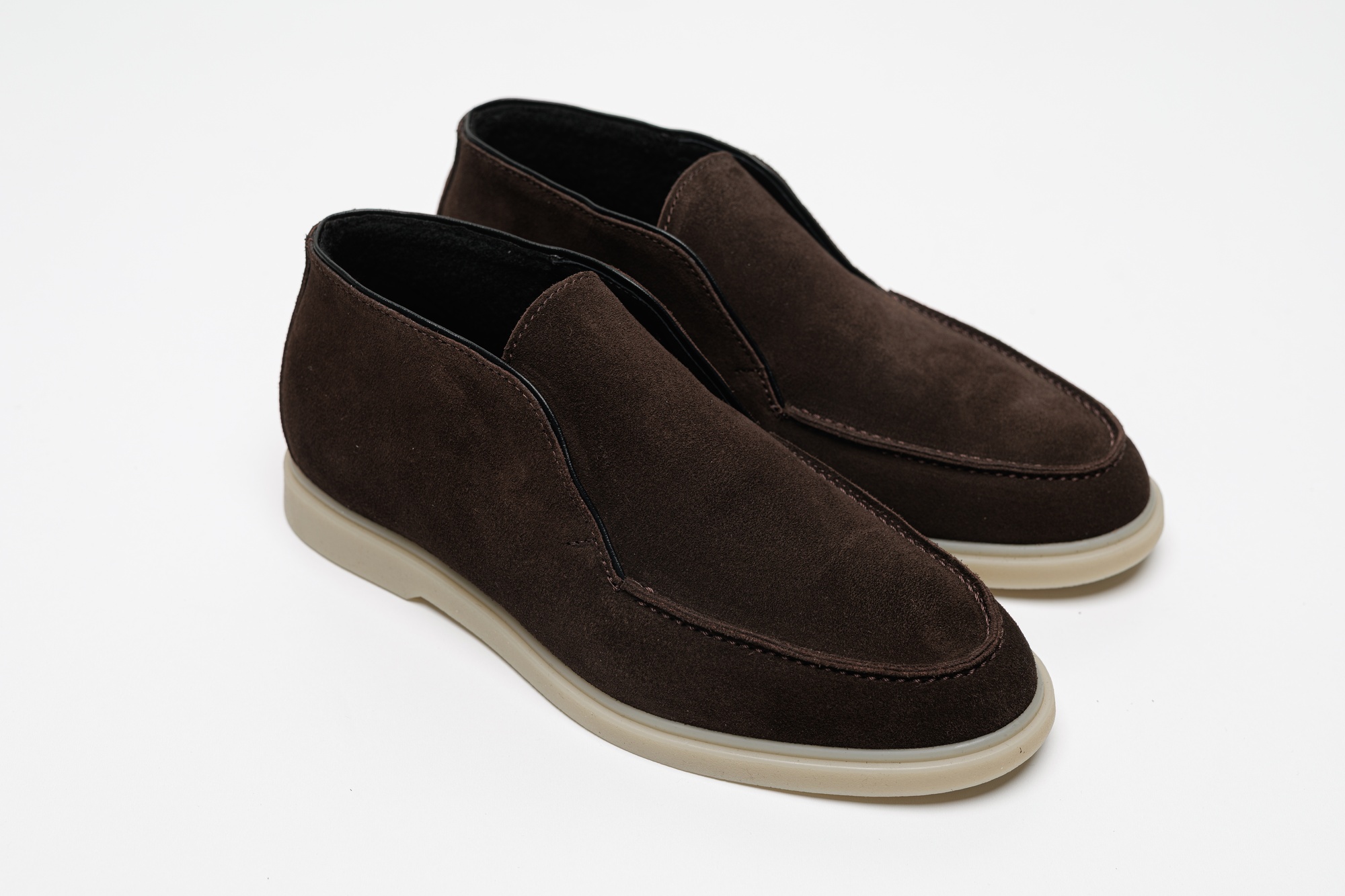 Лофери HARD високі коричневі замша фліс 2011з-3