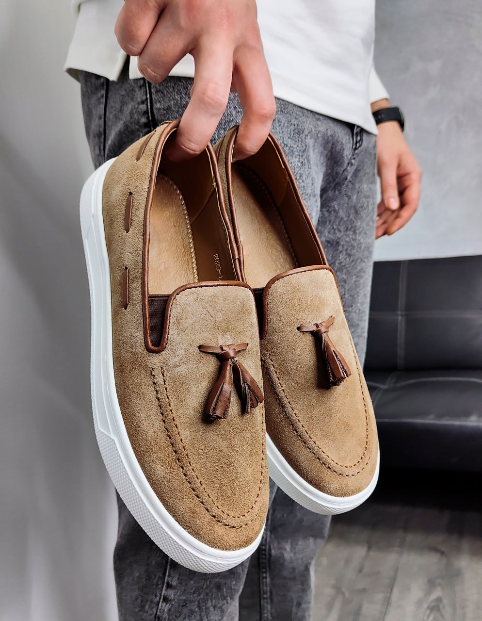 Сліпони HARD коричневі замша 2009-1