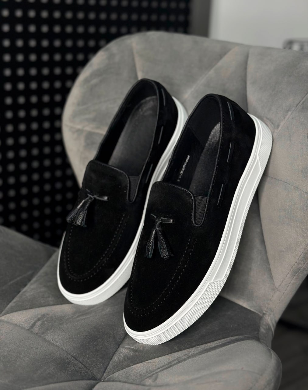 Сліпони HARD чорні замш хутро 2012-1