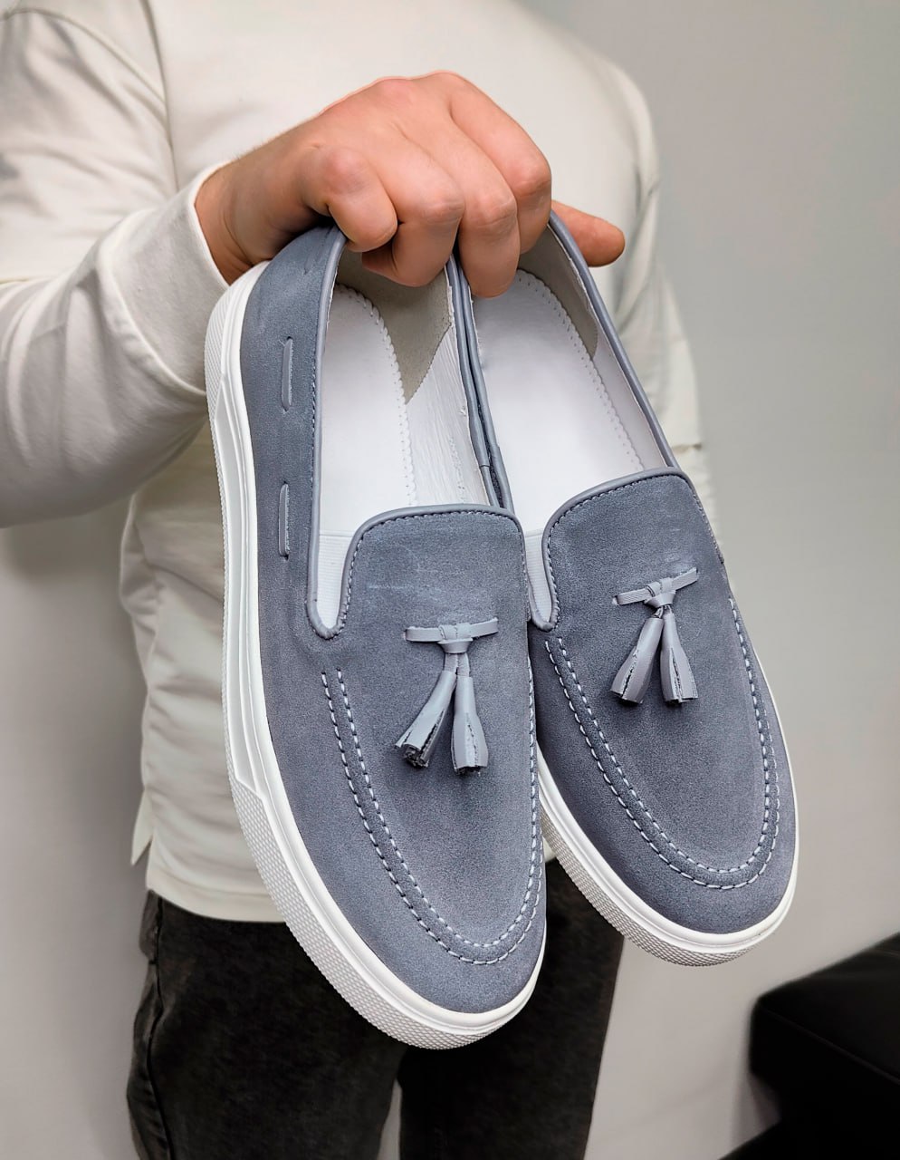 Сліпони HARD сірі замша 2009-3