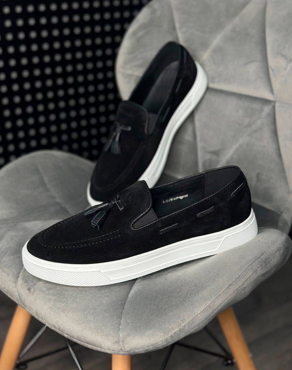 Сліпони HARD чорні замш хутро 2012-1