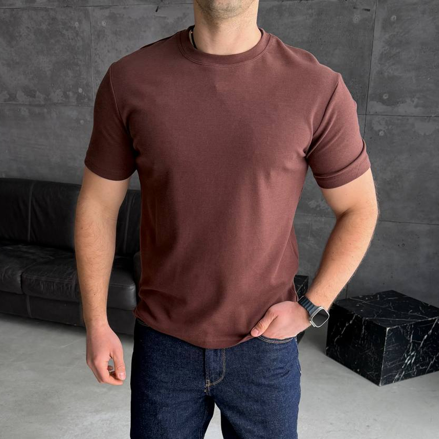 Футболка базова коричнева 776-4