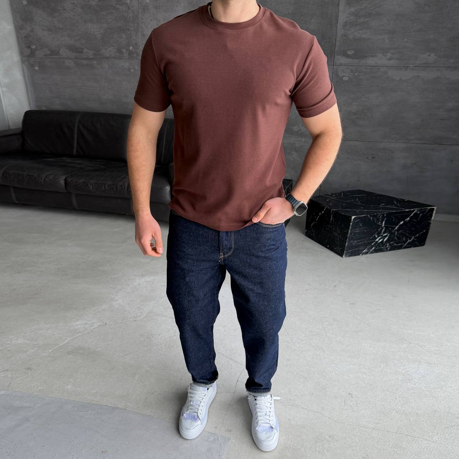 Футболка базова коричнева 776-4