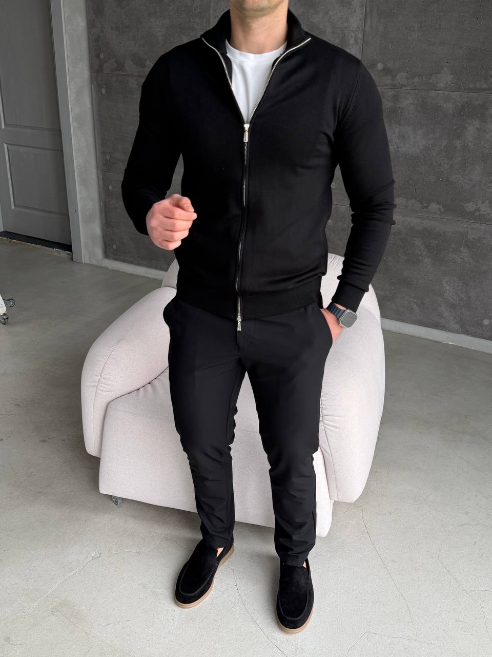 Кофта на змійці, чорна 1064-2