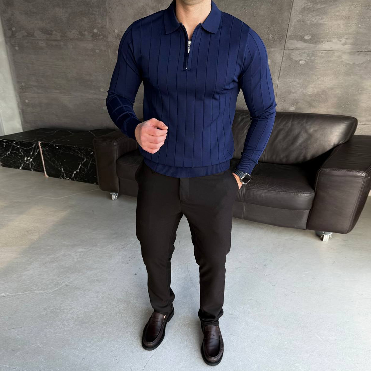 Джемпер класичний синій 7242-5