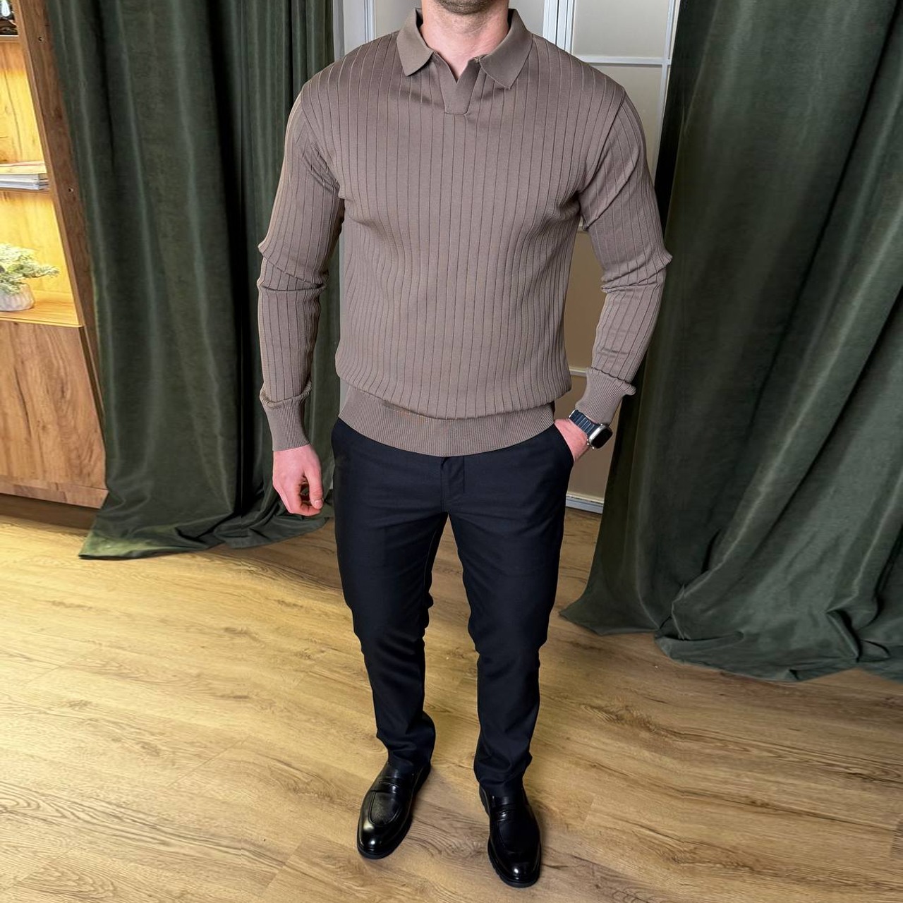 Джемпер класичний бежева 7239-3