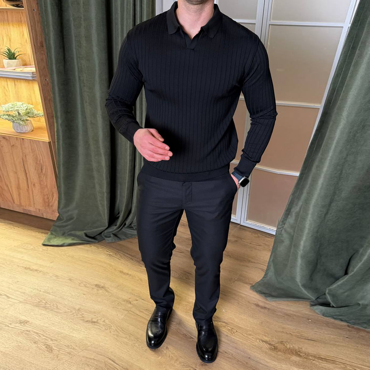 Джемпер класичний чорний 7239-1