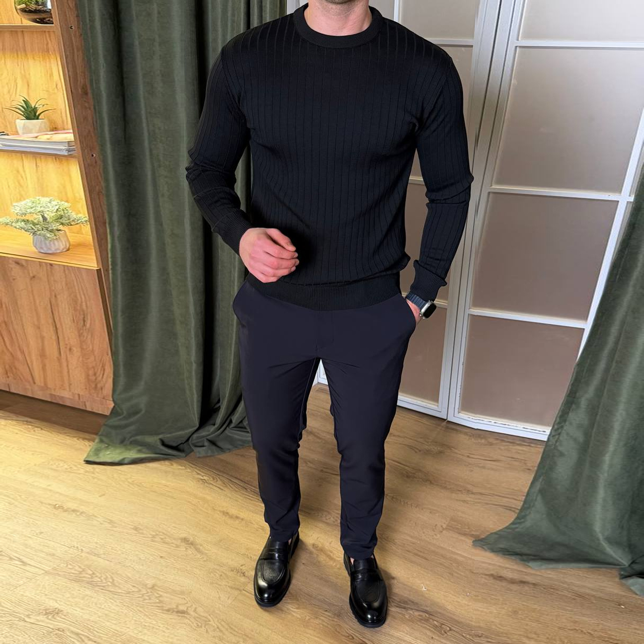 Джемпер класичний чорний 7273-1