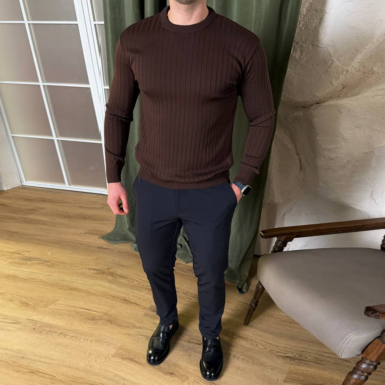 Джемпер класичний коричневий 7273-2