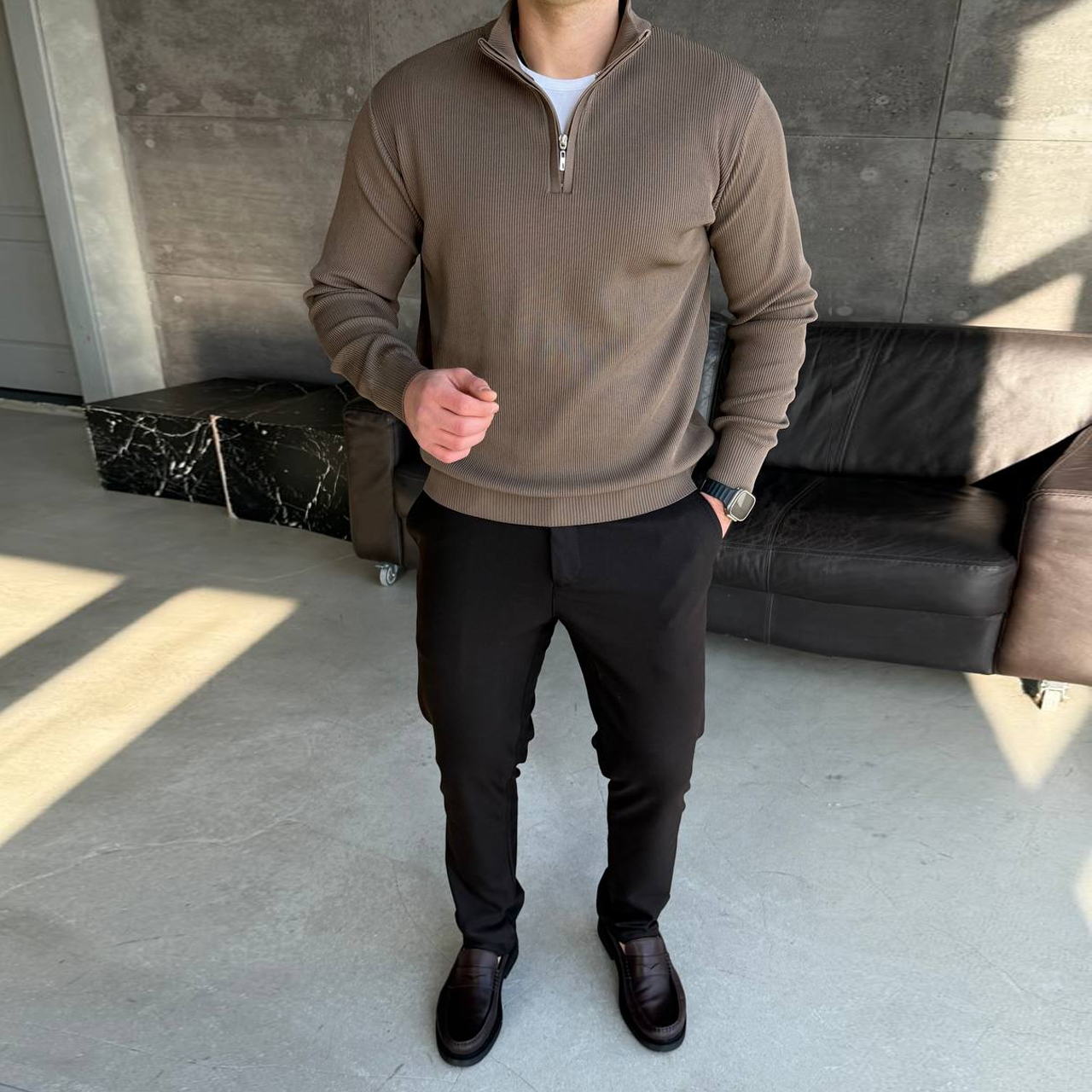 Джемпер класичний бежевий 7442-2