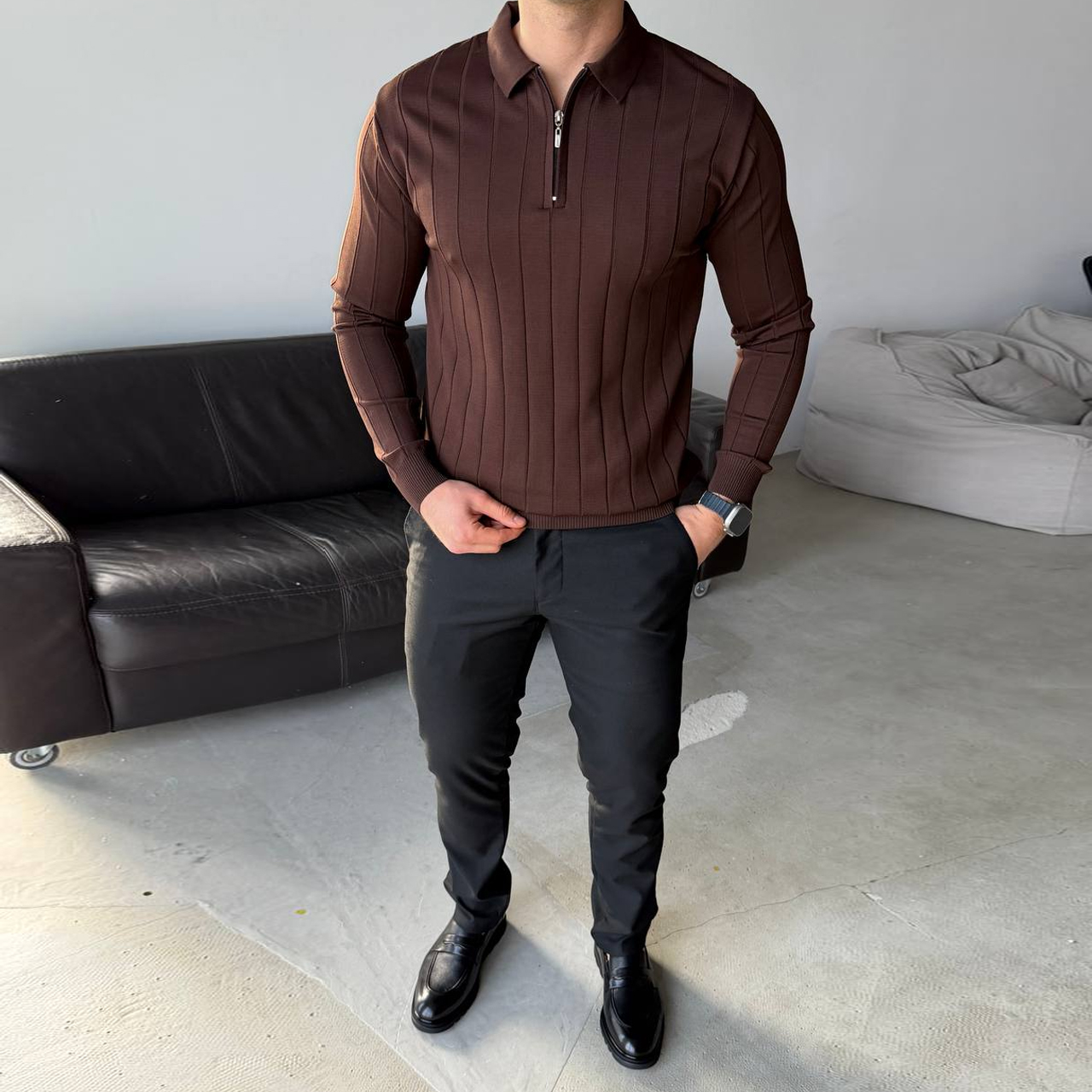 Джемпер класичний коричневий 7242-1