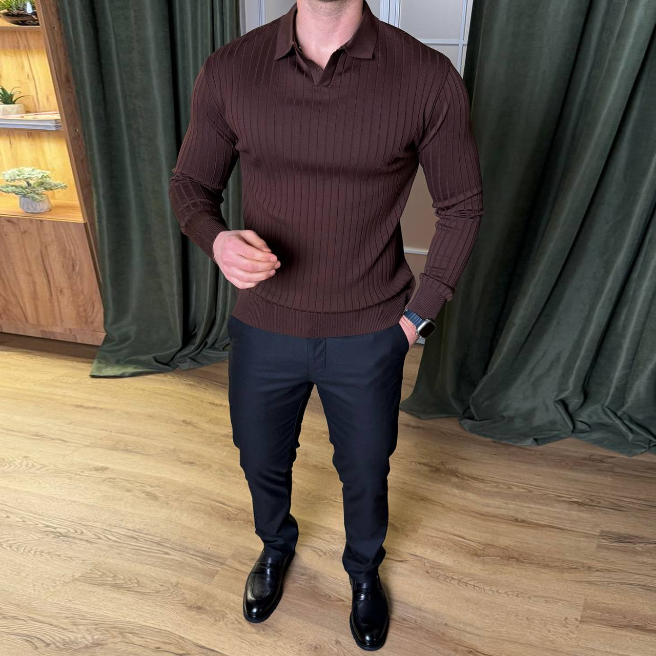 Джемпер класичний коричневий 7239-2