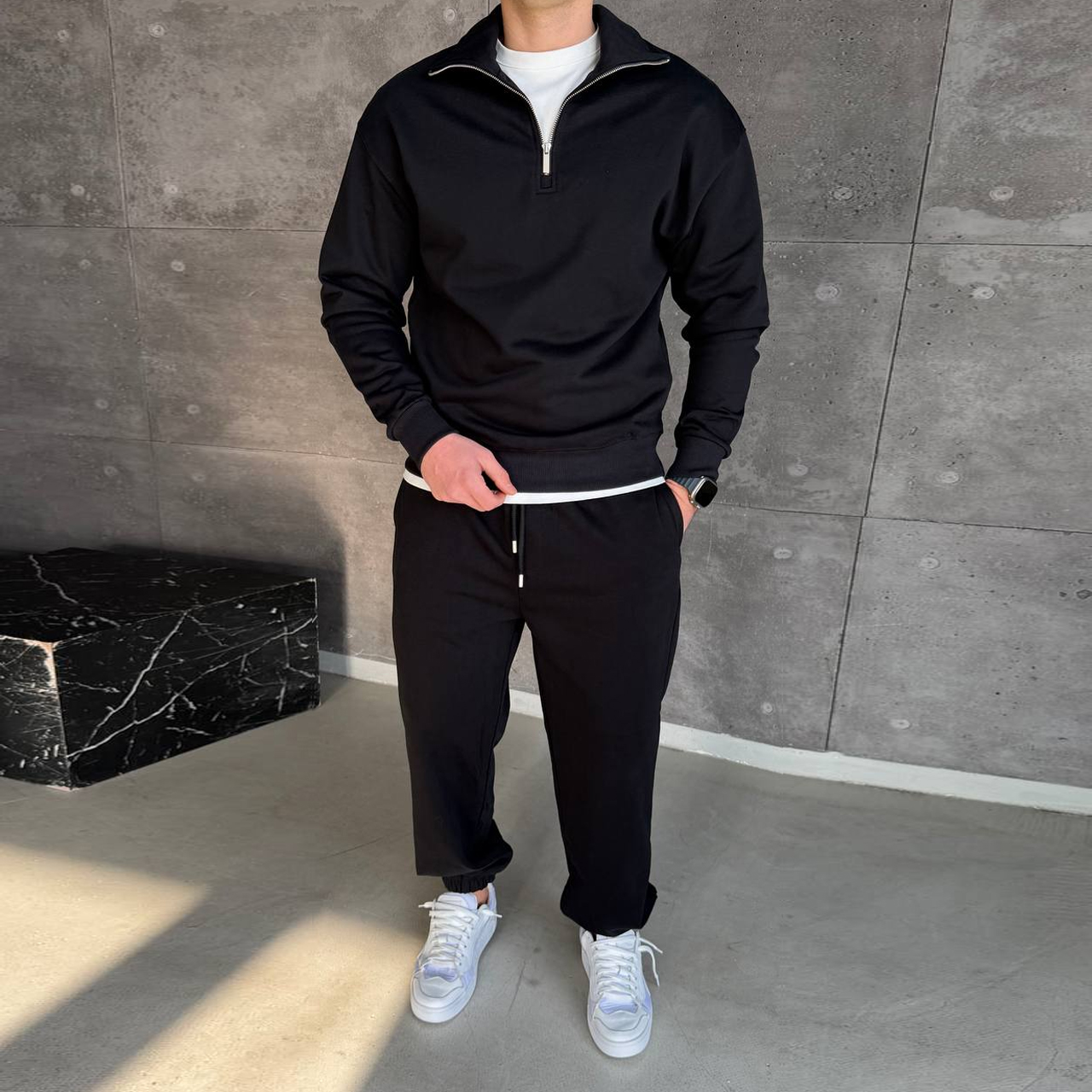 Спортивний костюм чорний 703-1