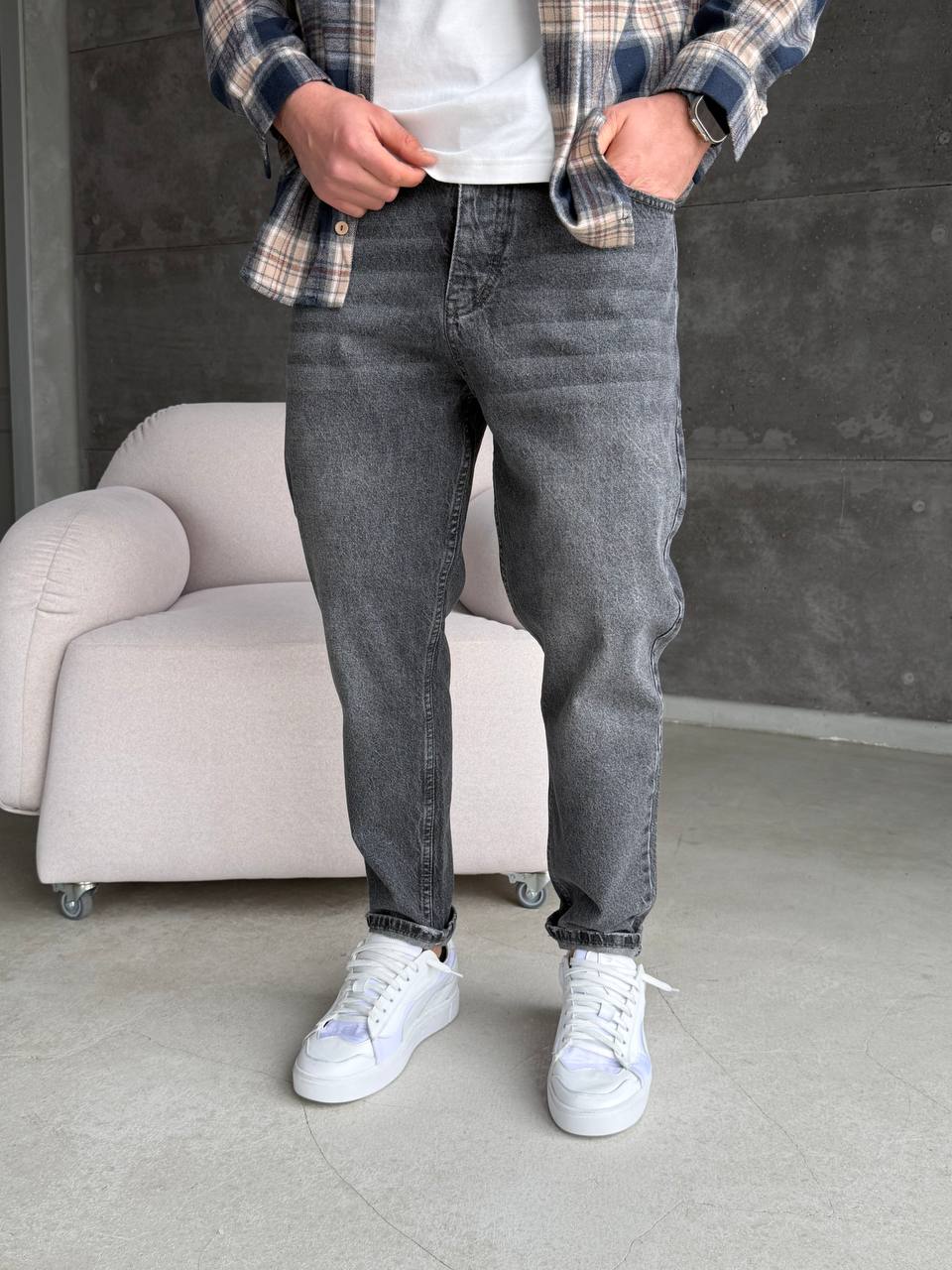 Джинси з подряжками сірі 2402