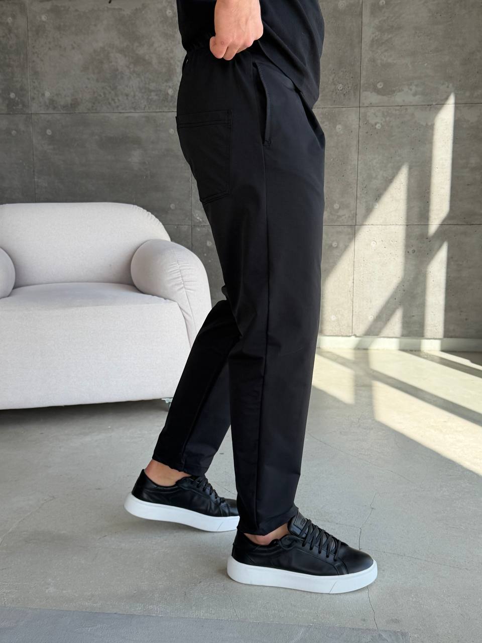 Штани на резинці, чорні 6142