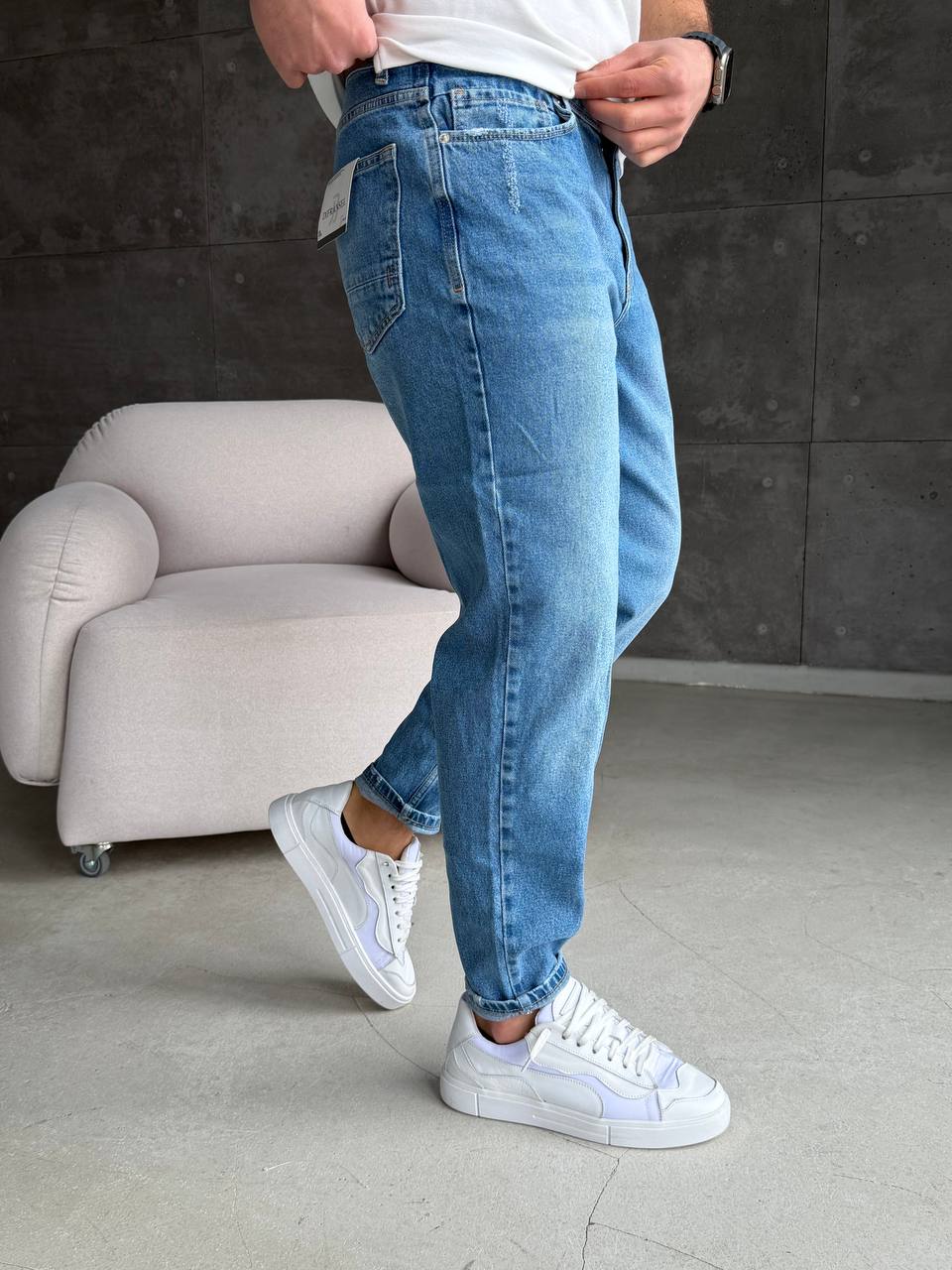 Джинси з білою потертітсю, блакитні 3262