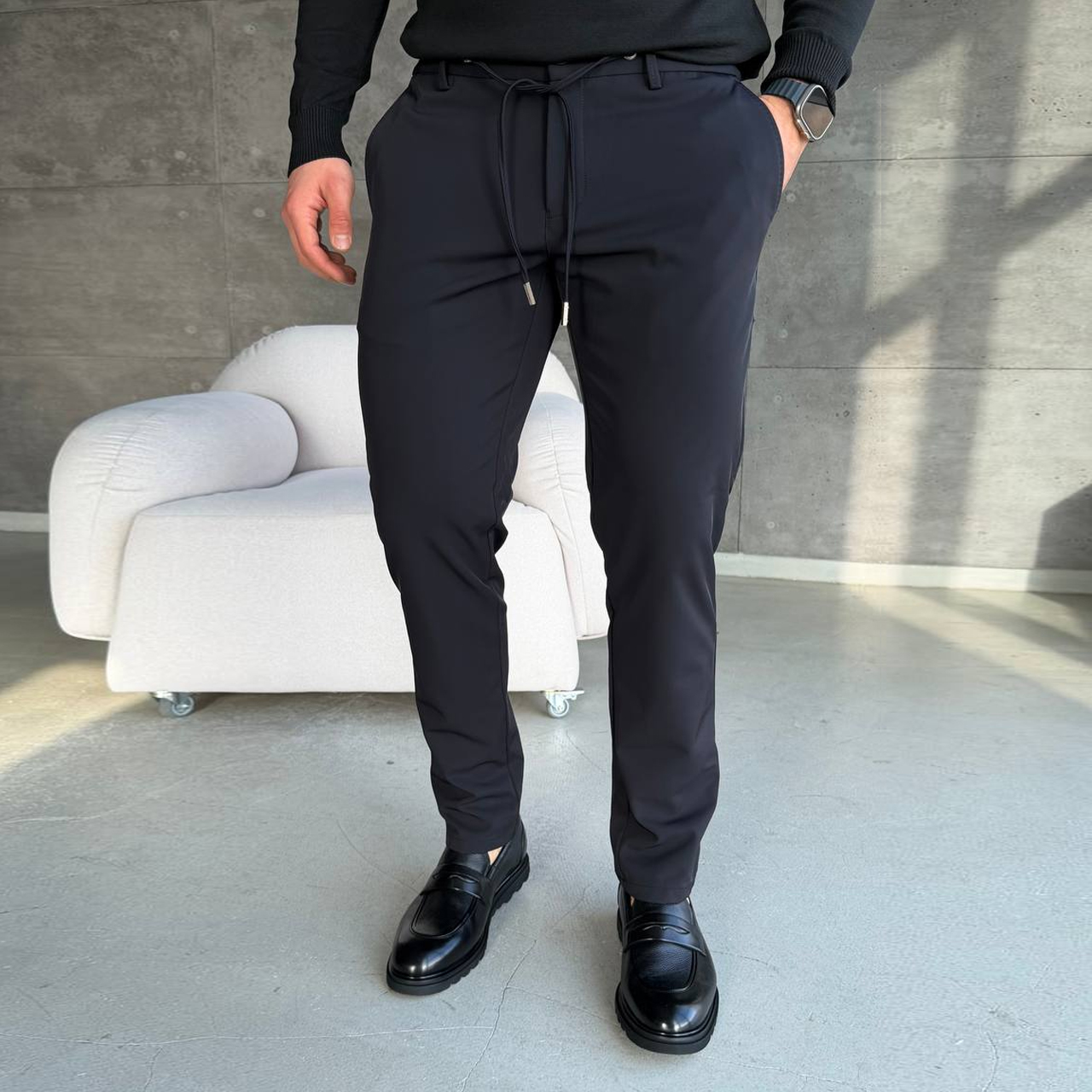 Штани класичні темно-сині 0525-1