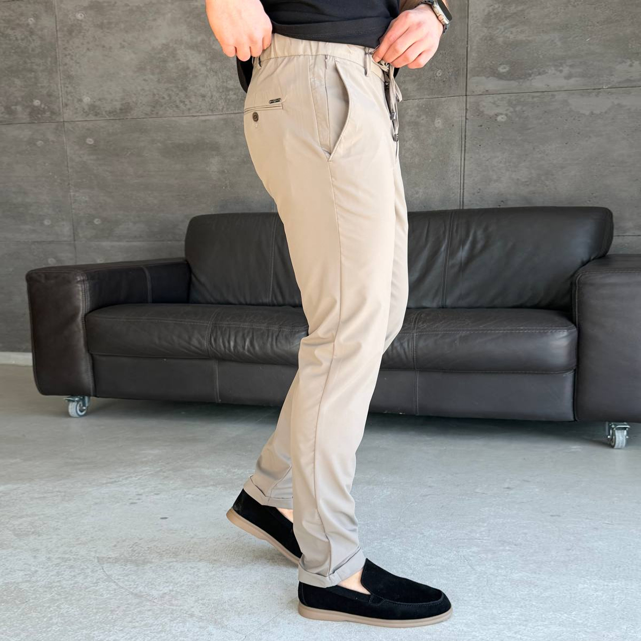 Штани класичні сіро-бежеві 2520-1