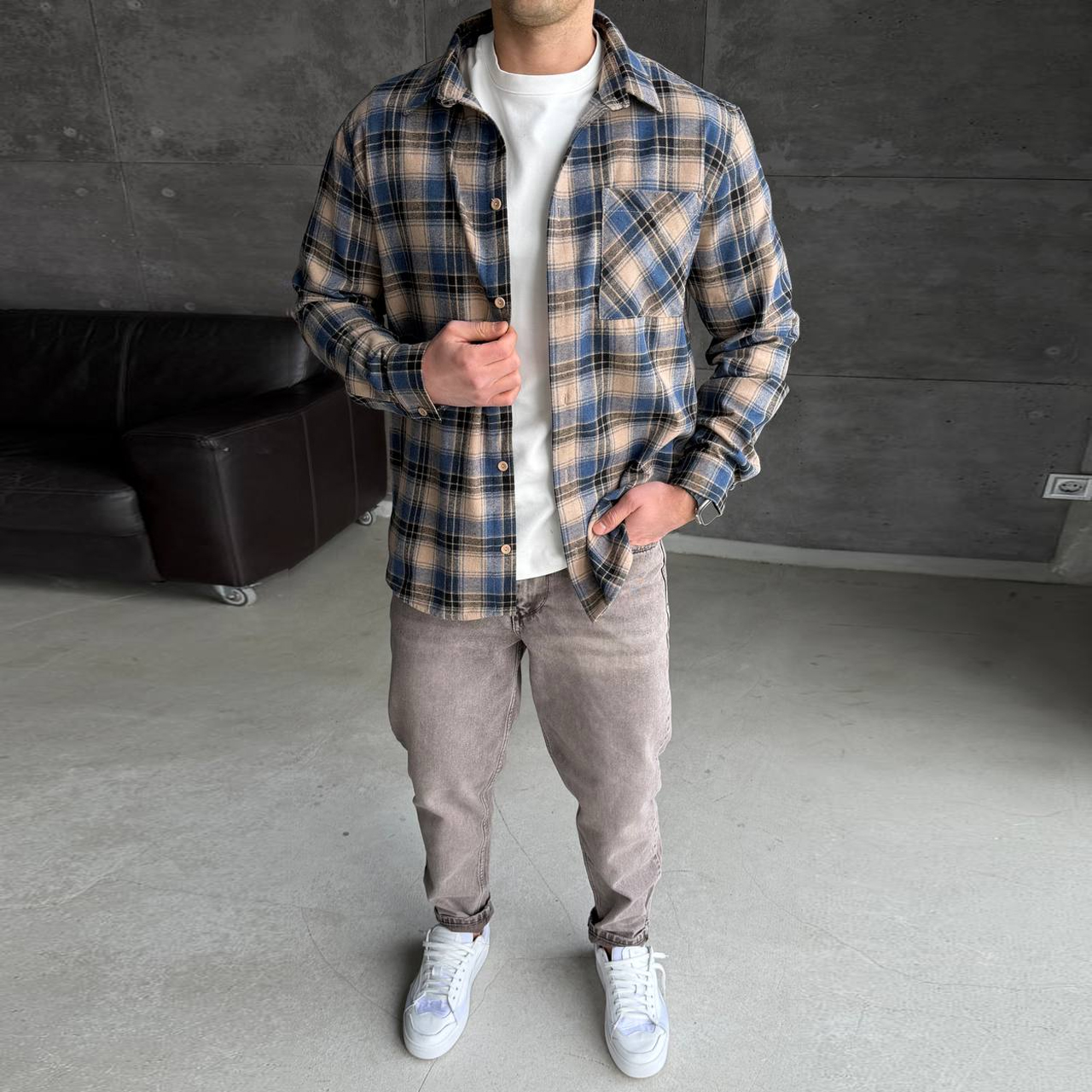 Сорочка HARD тепла в клітинку 5194-1