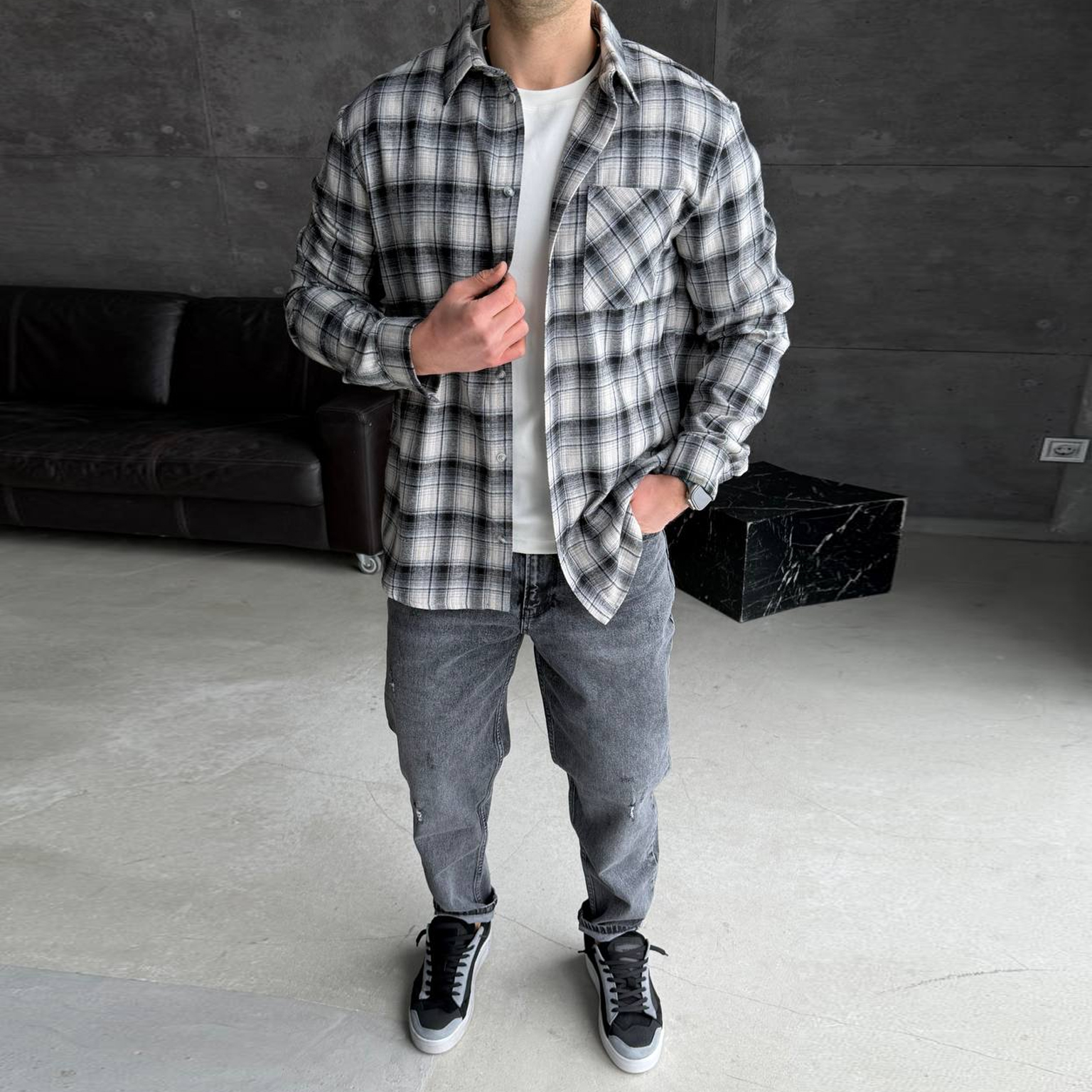 Сорочка HARD в клітинку 5194-4