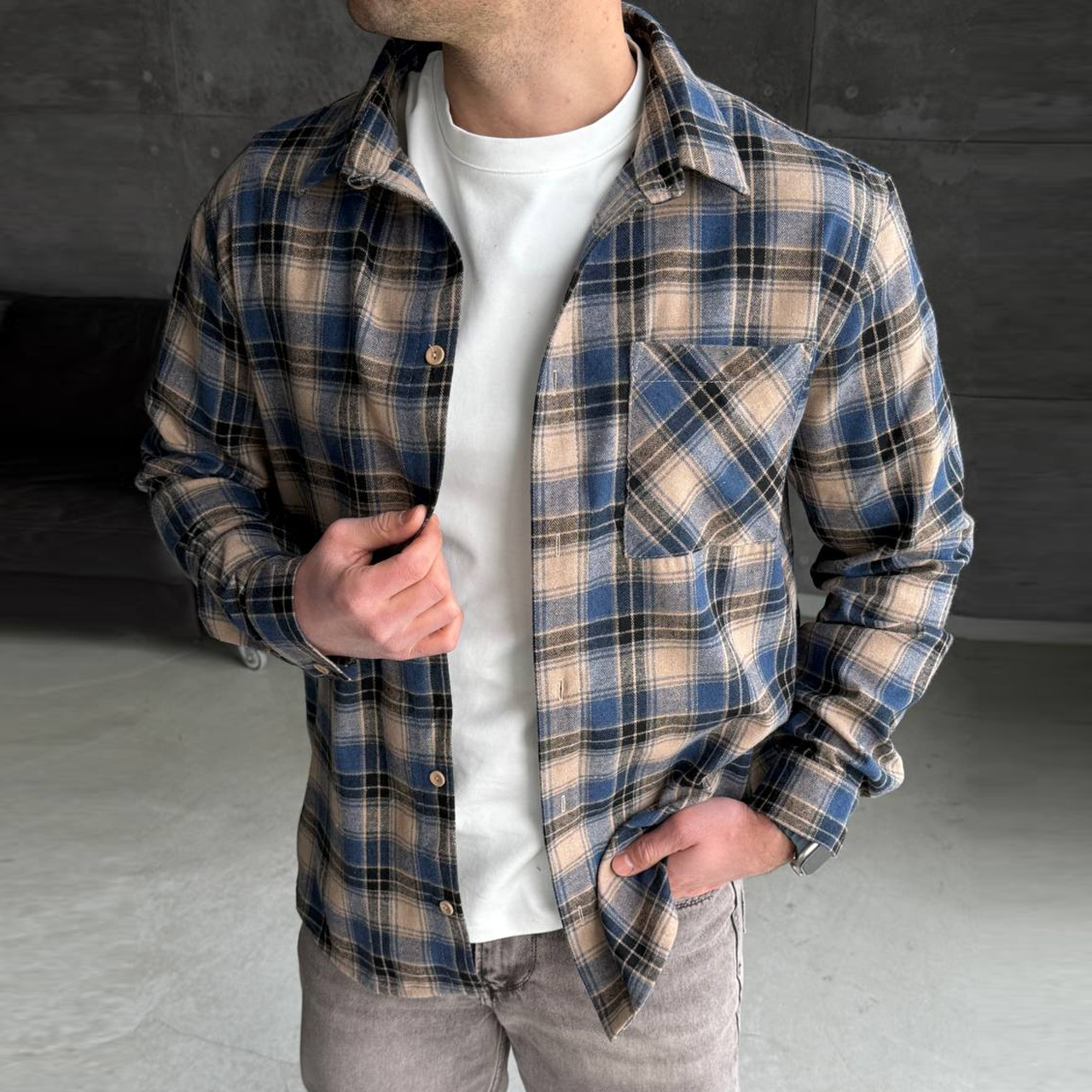 Сорочка HARD тепла в клітинку 5194-1